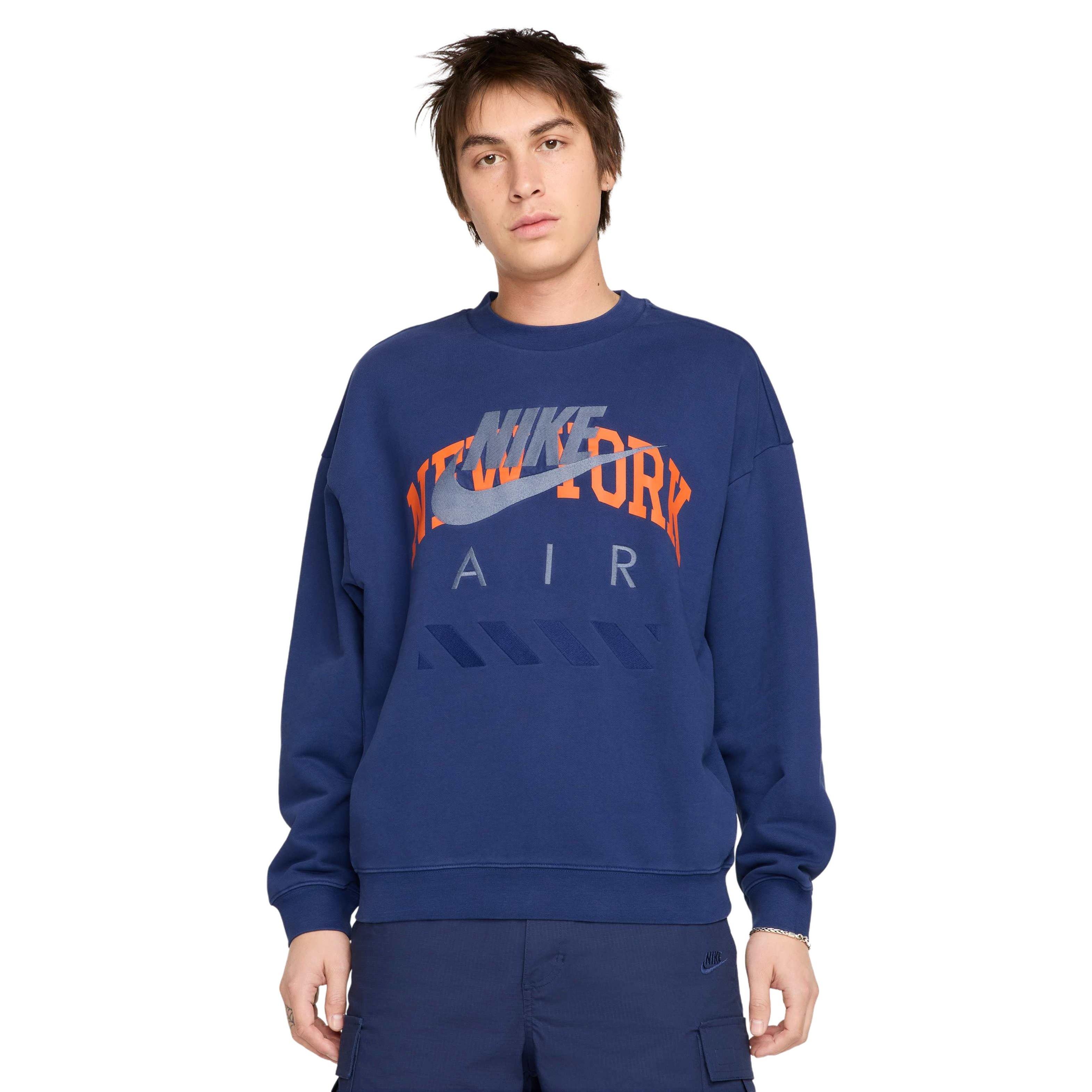 Nike Air​ Men's NYC Fleece Crew - Blue - BLUE Thumbnail View 1