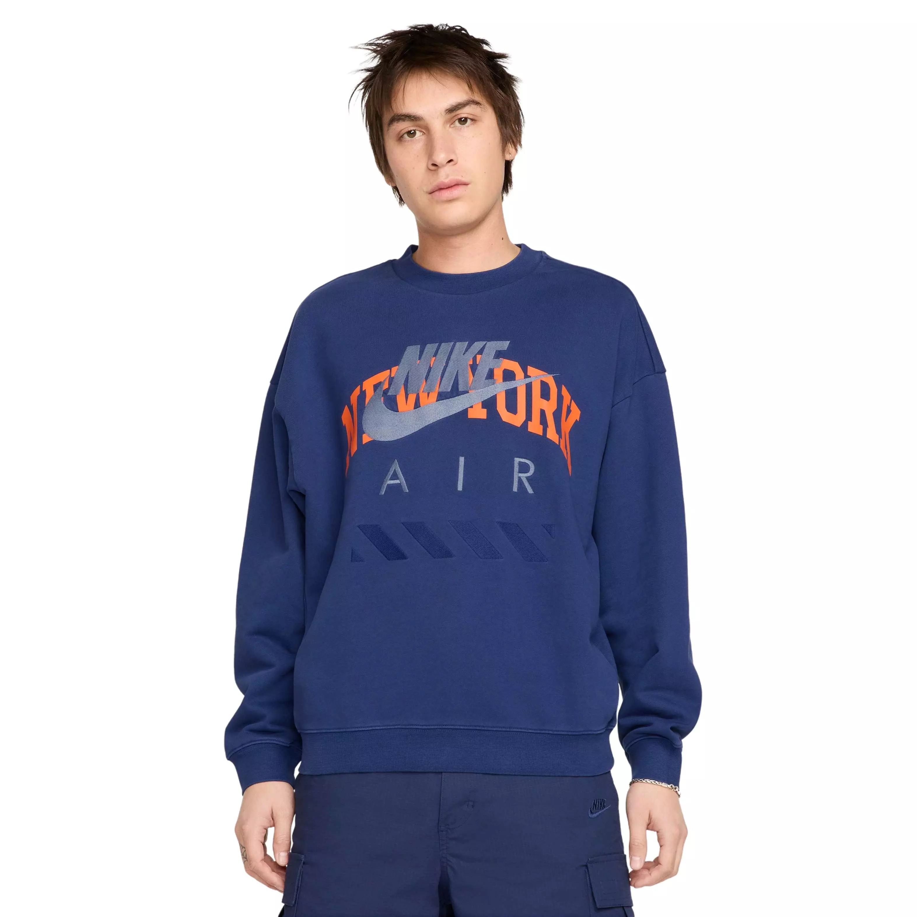 Nike Air​ Men's NYC Fleece Crew - Blue - BLUE