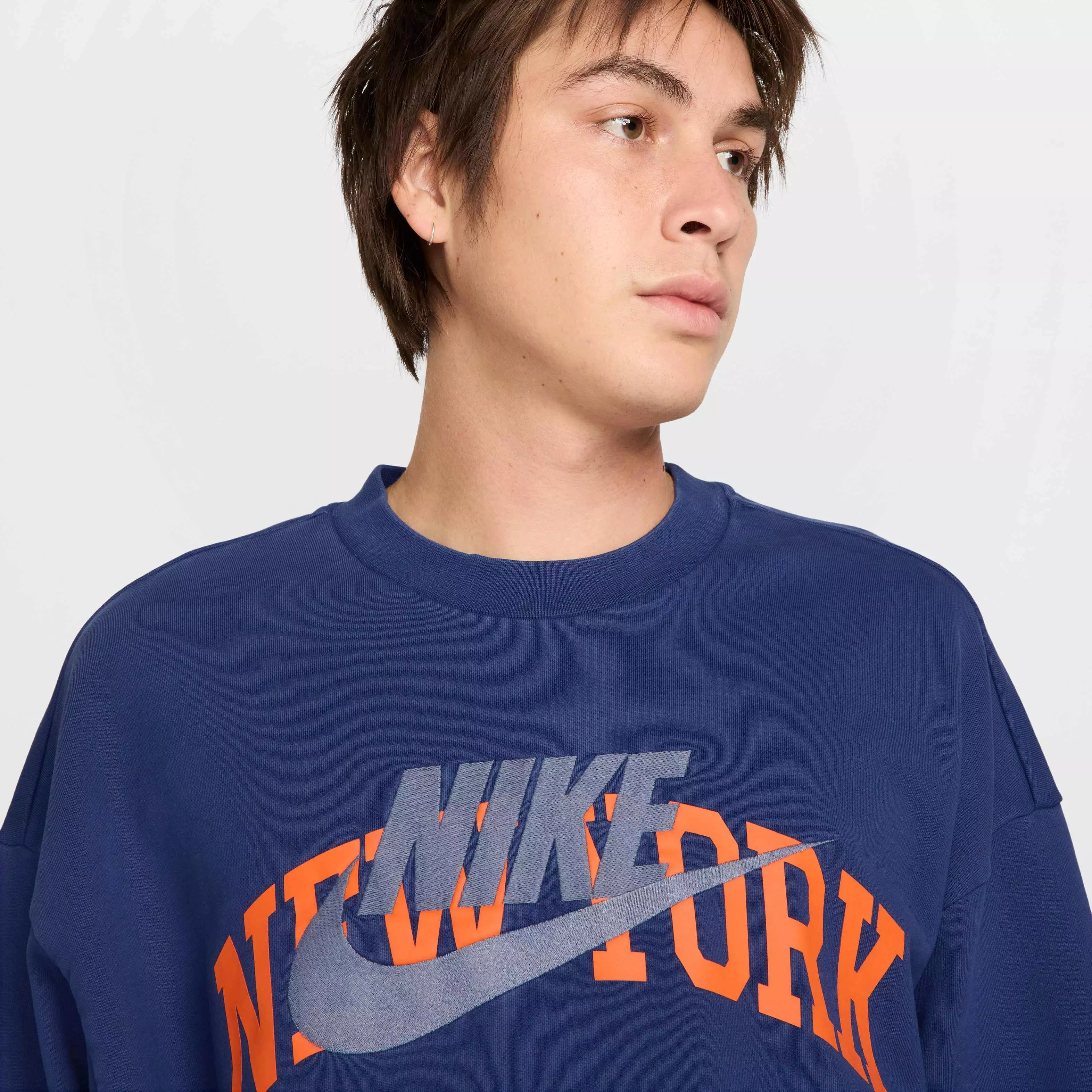 Nike Air​ Men's NYC Fleece Crew -Blue - BLUE