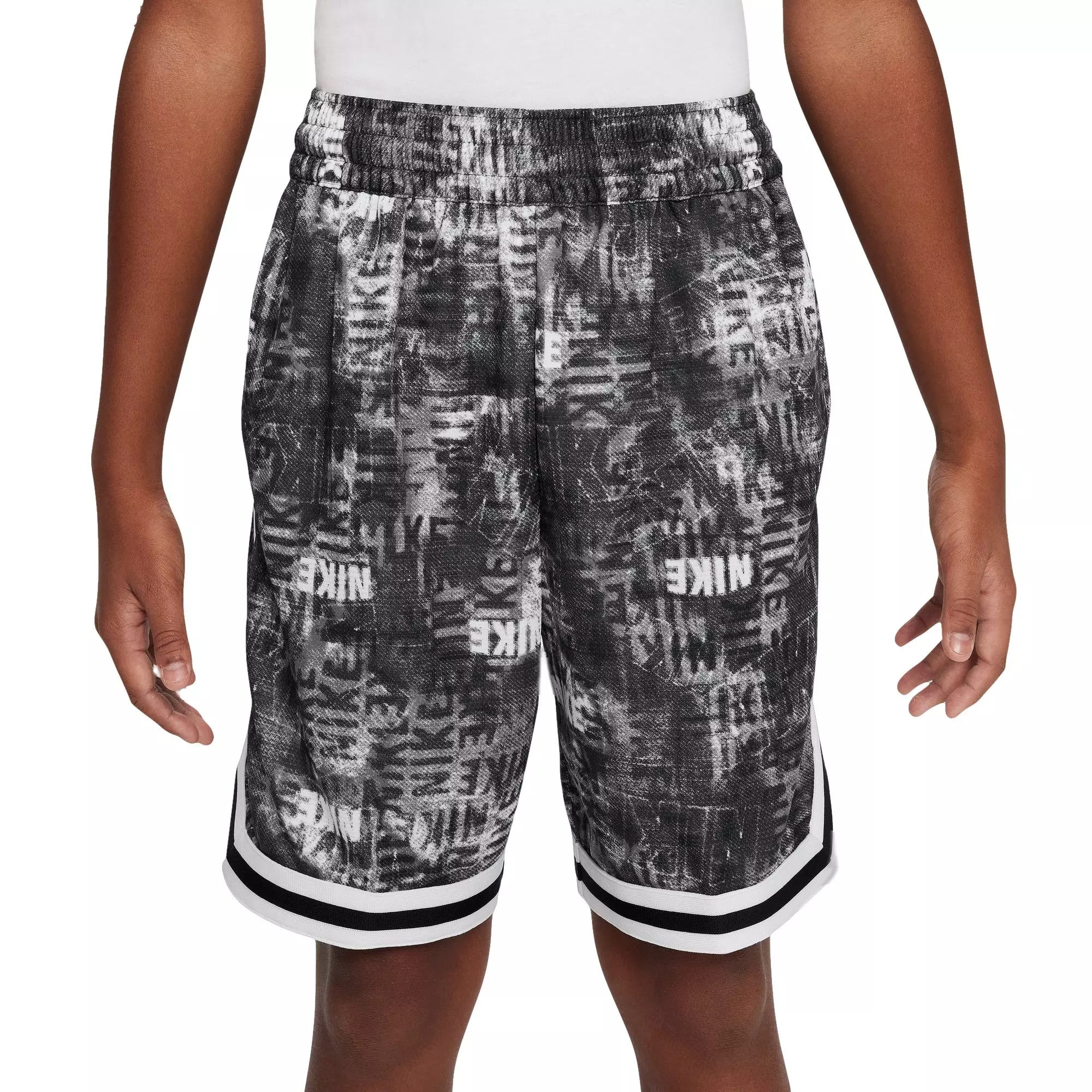 Nike Big Boys' Dri-FIT DNA 24 NOV Basketball Shorts - Black/White - BLACK/WHITE