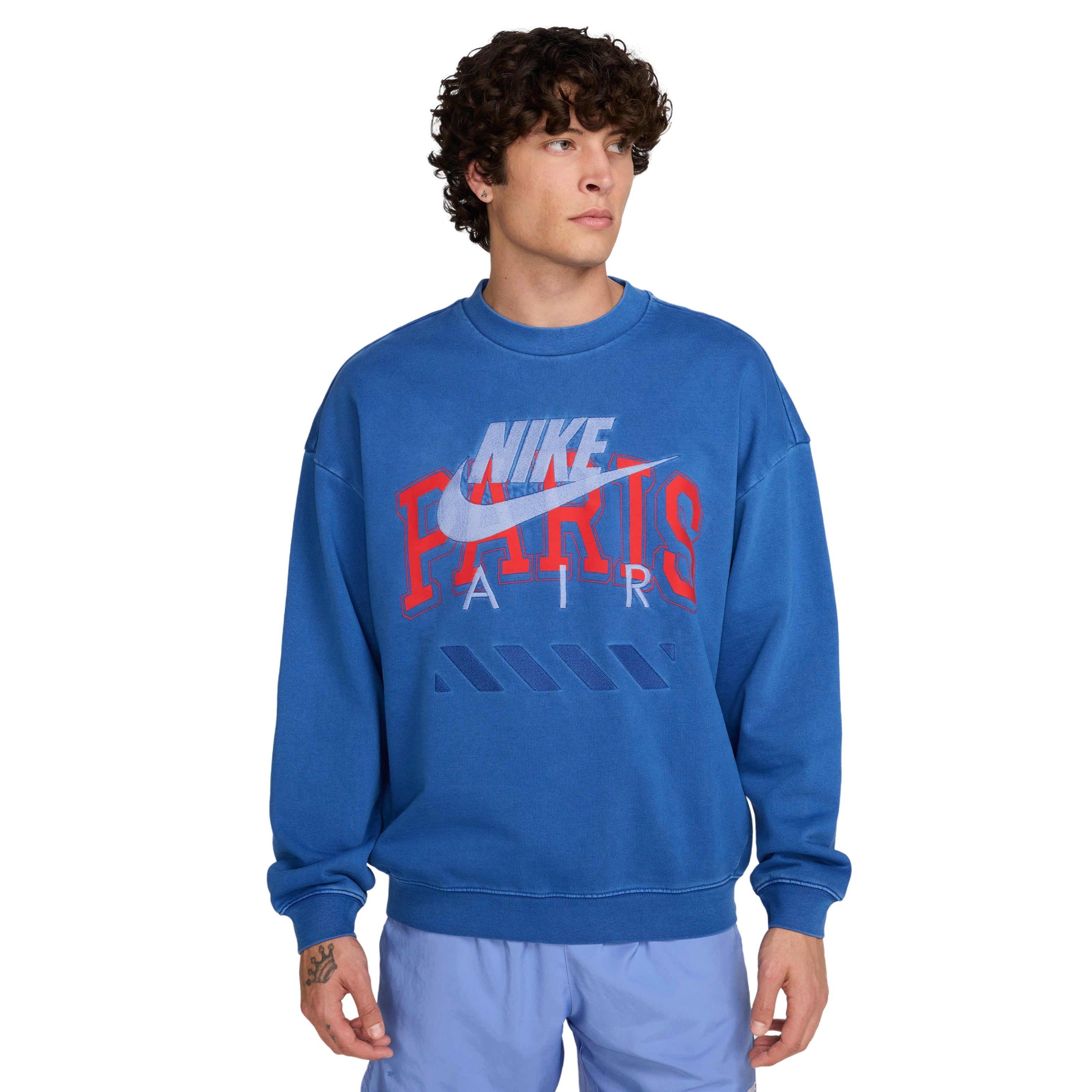Nike Air Men's "Paris" Fleece Crew - Blue - BLUE Thumbnail View 1