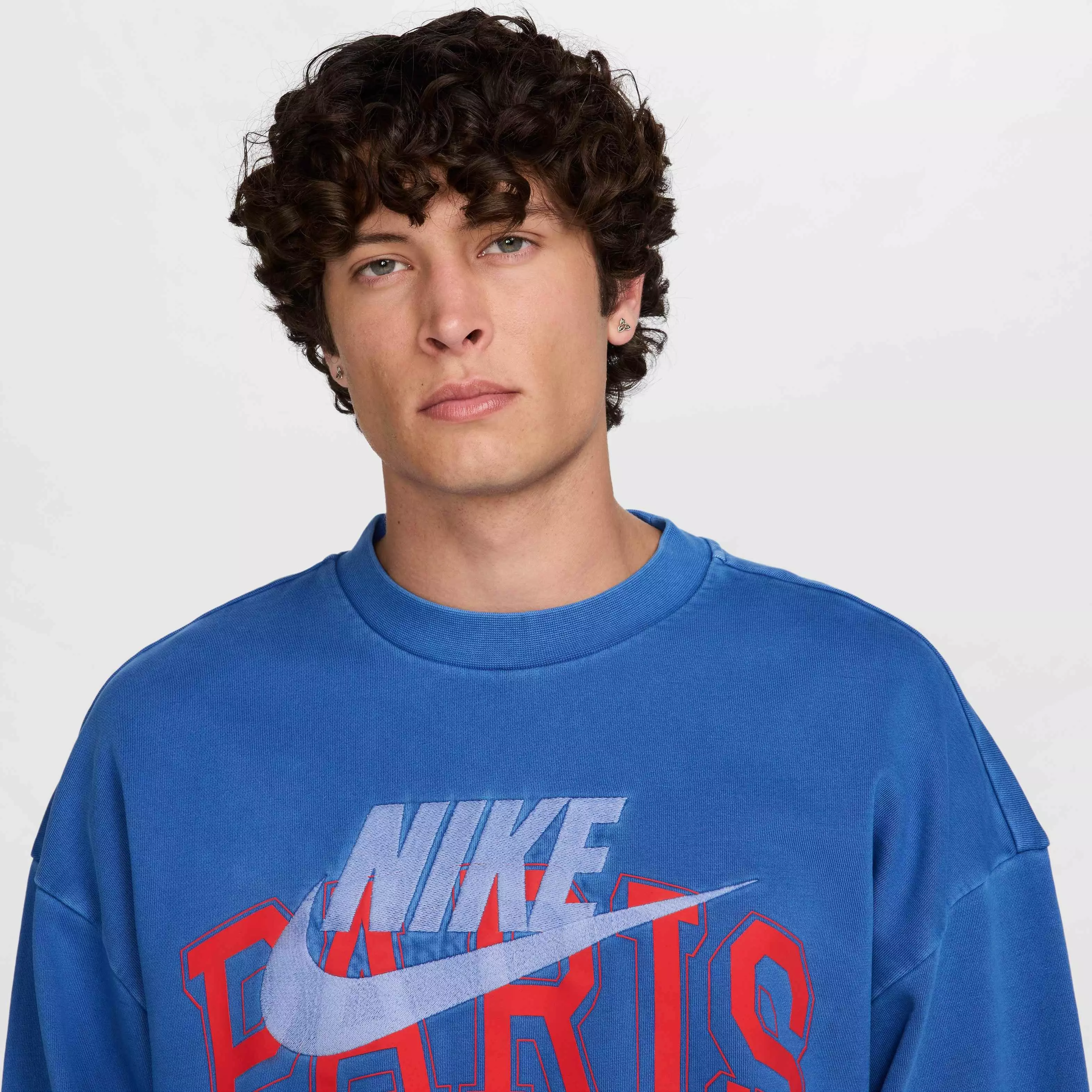 Nike Air Men's "Paris" Fleece Crew -Blue - BLUE