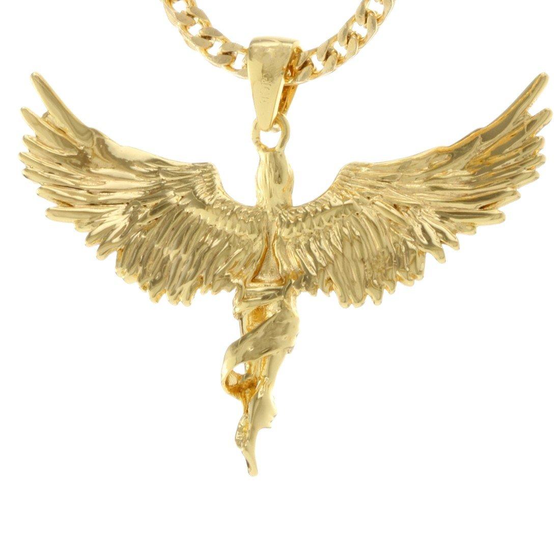 King Ice Soaring Angel Necklace - GOLD