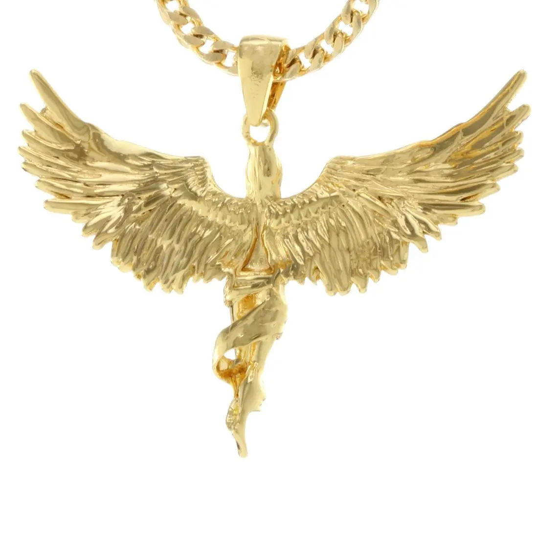 King Ice Soaring Angel Necklace - GOLD