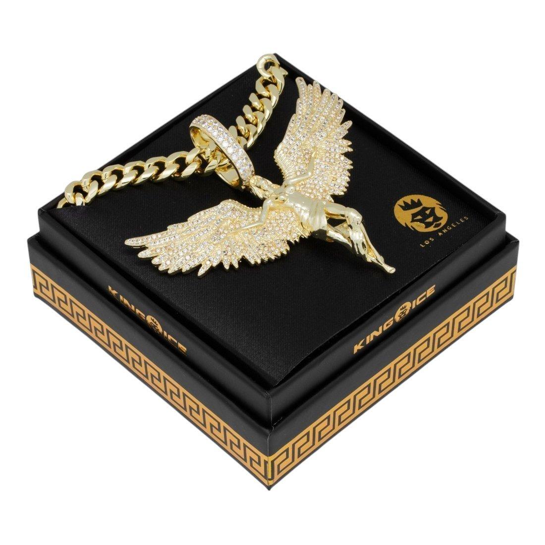 King Ice Soaring Angel Necklace - GOLD