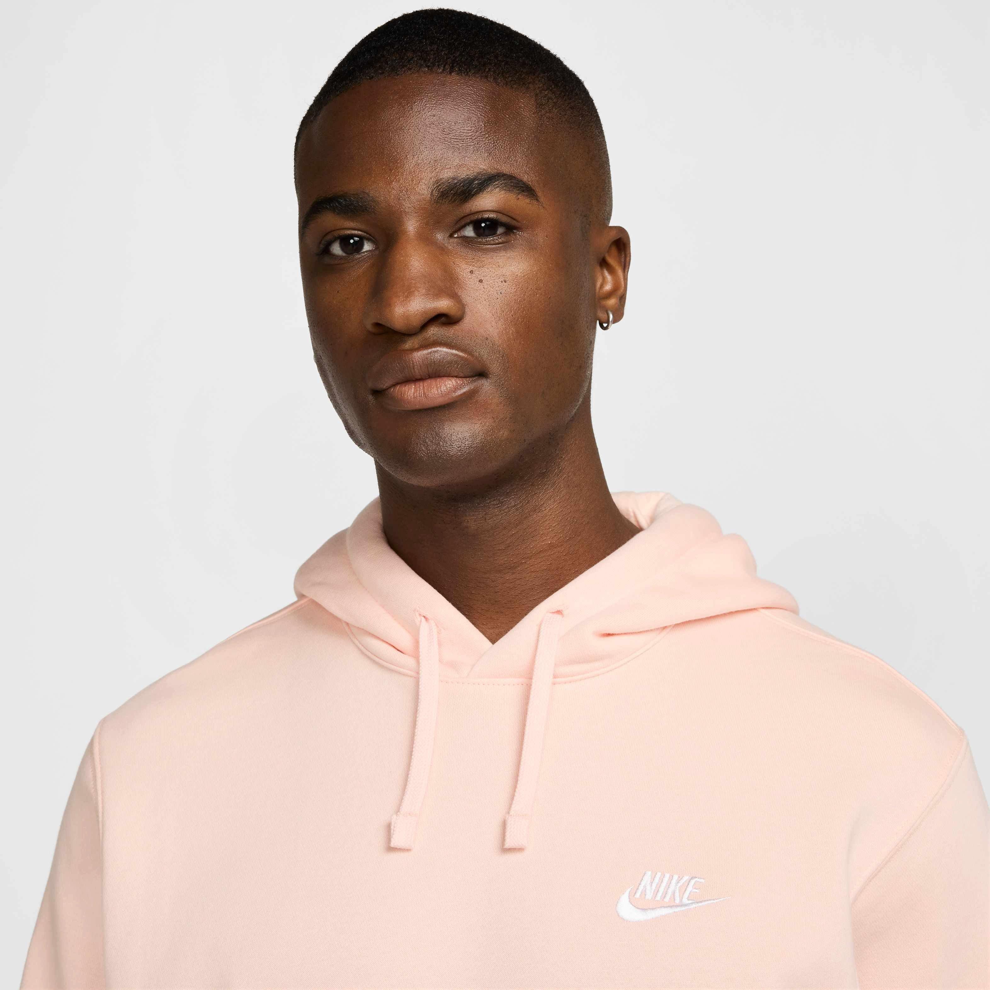 Nike Men's Sportswear Club Pullover BB Hoodie - CORAL Thumbnail View 3