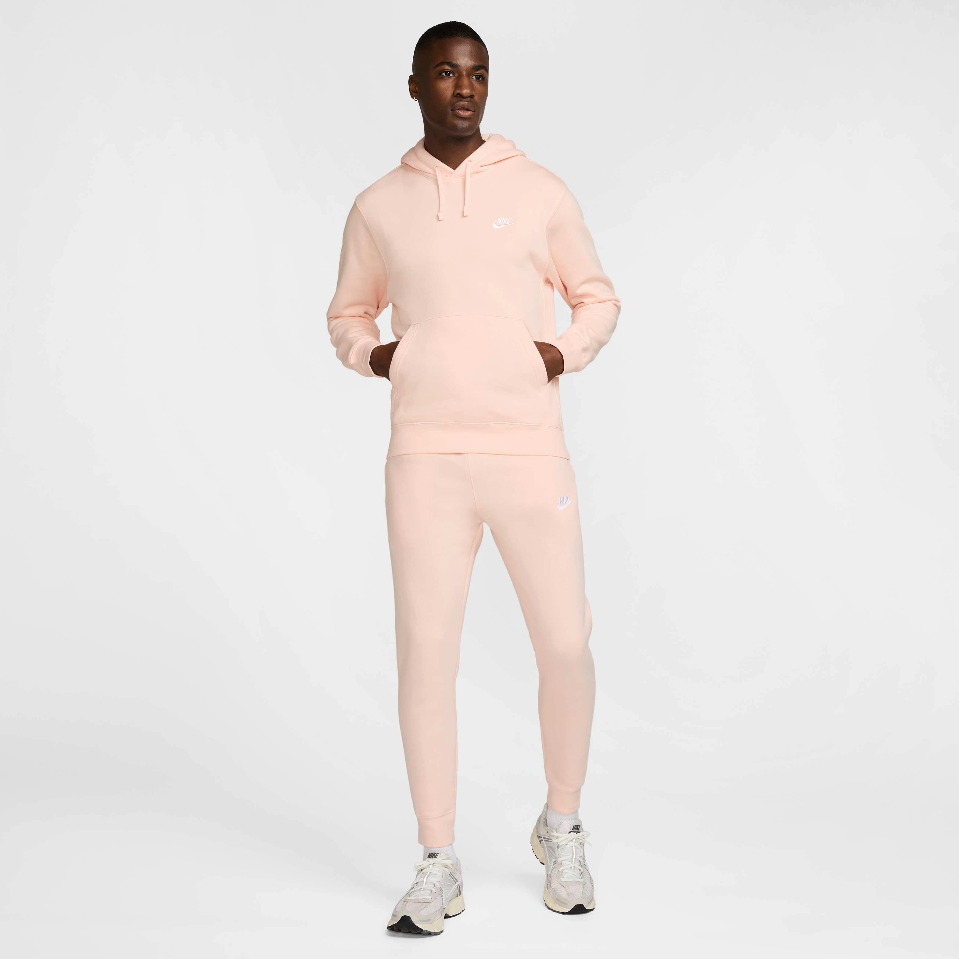 Nike Men's Sportswear Club Pullover BB Hoodie - CORAL Thumbnail View 7