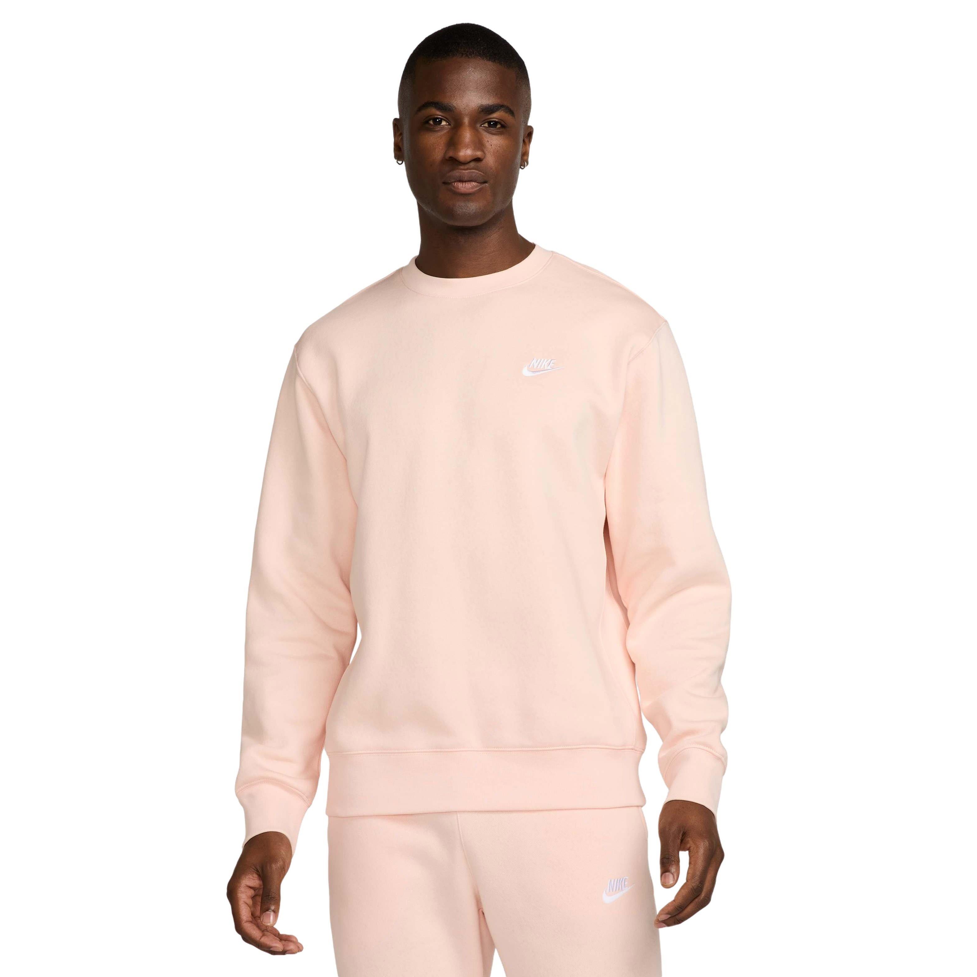 Nike Men's Sportswear Club Fleece Crew Sweatshirt - CORAL Thumbnail View 1