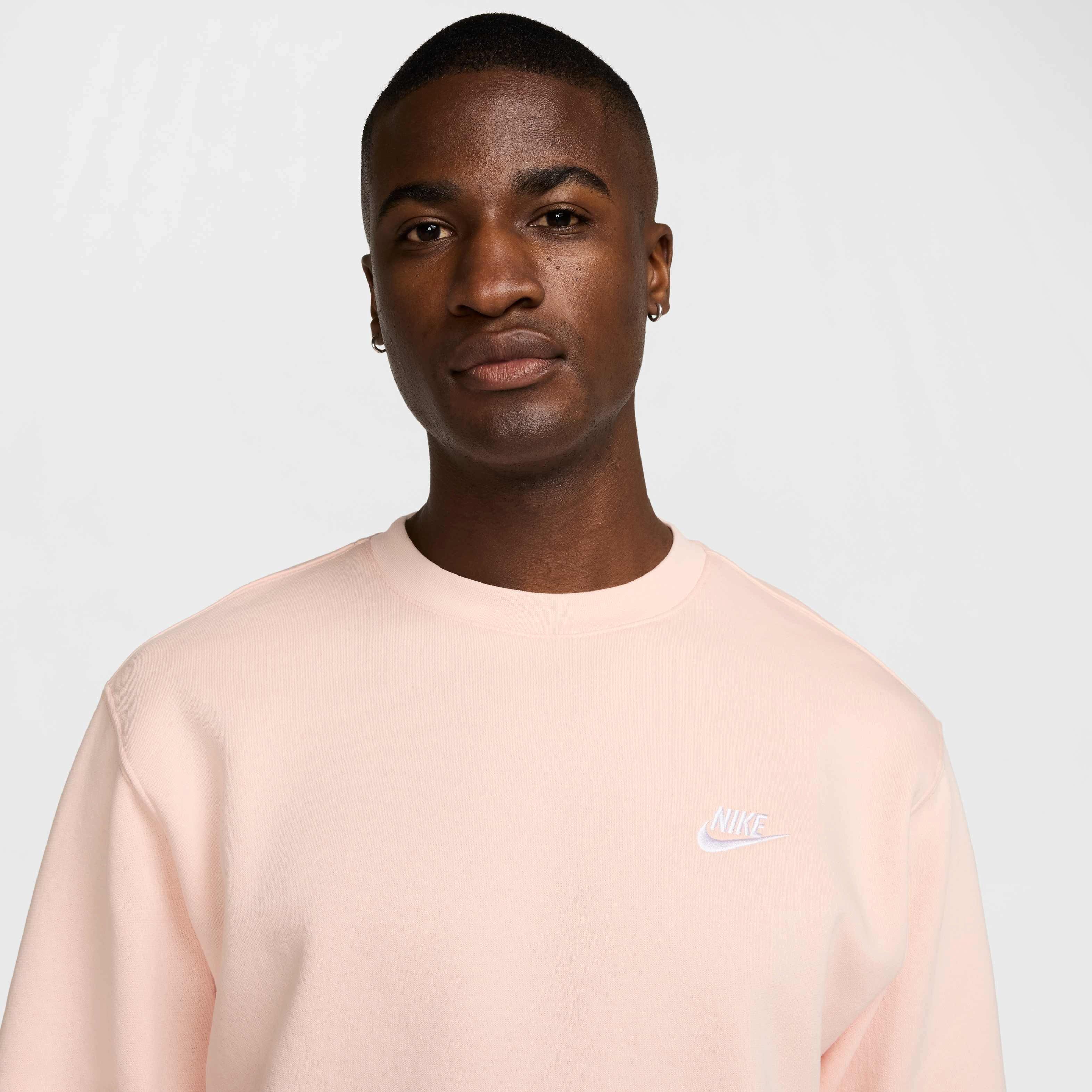 Nike Men's Sportswear Club Fleece Crew - CORAL Thumbnail View 3