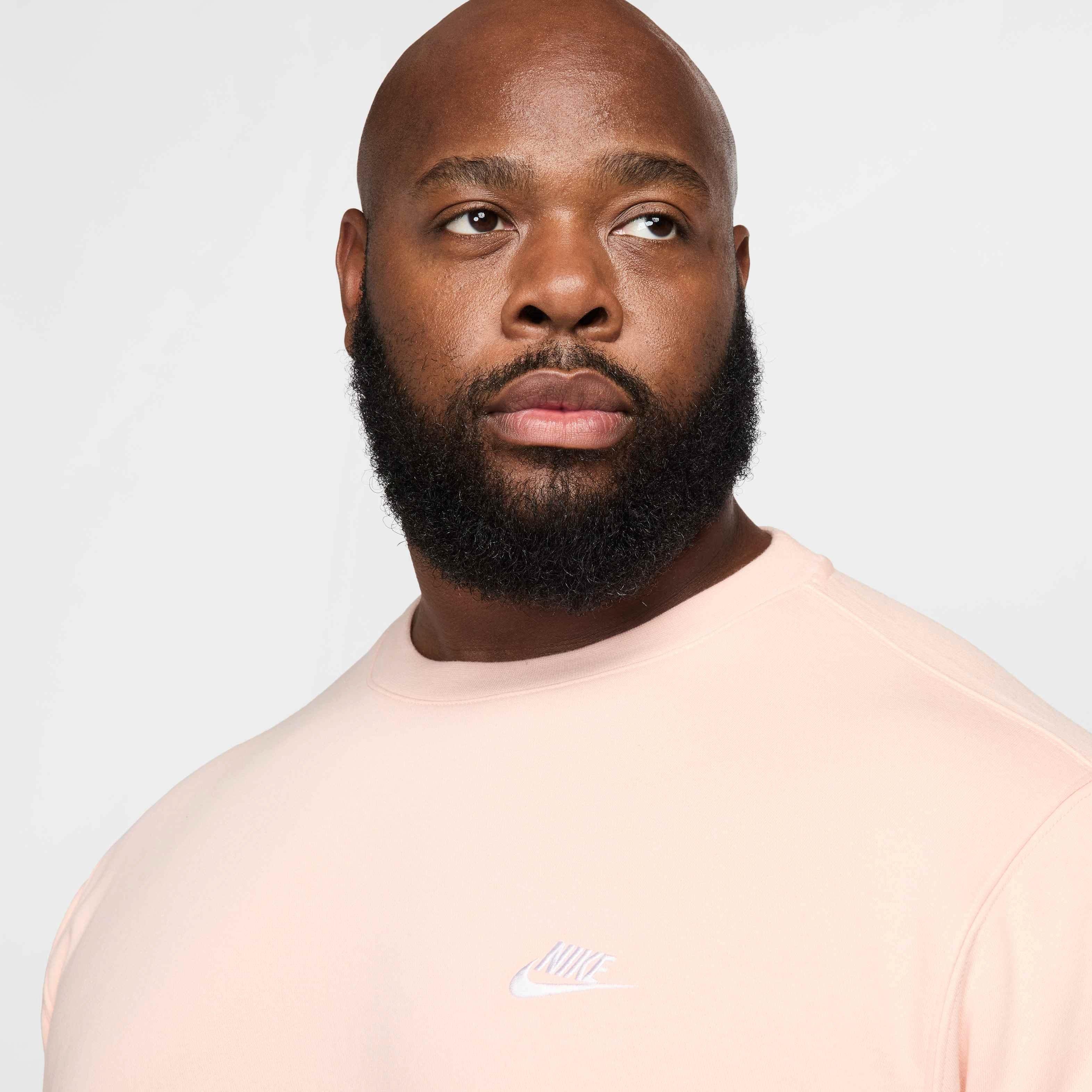 Nike Men's Sportswear Club Fleece Crew Sweatshirt - CORAL Thumbnail View 8