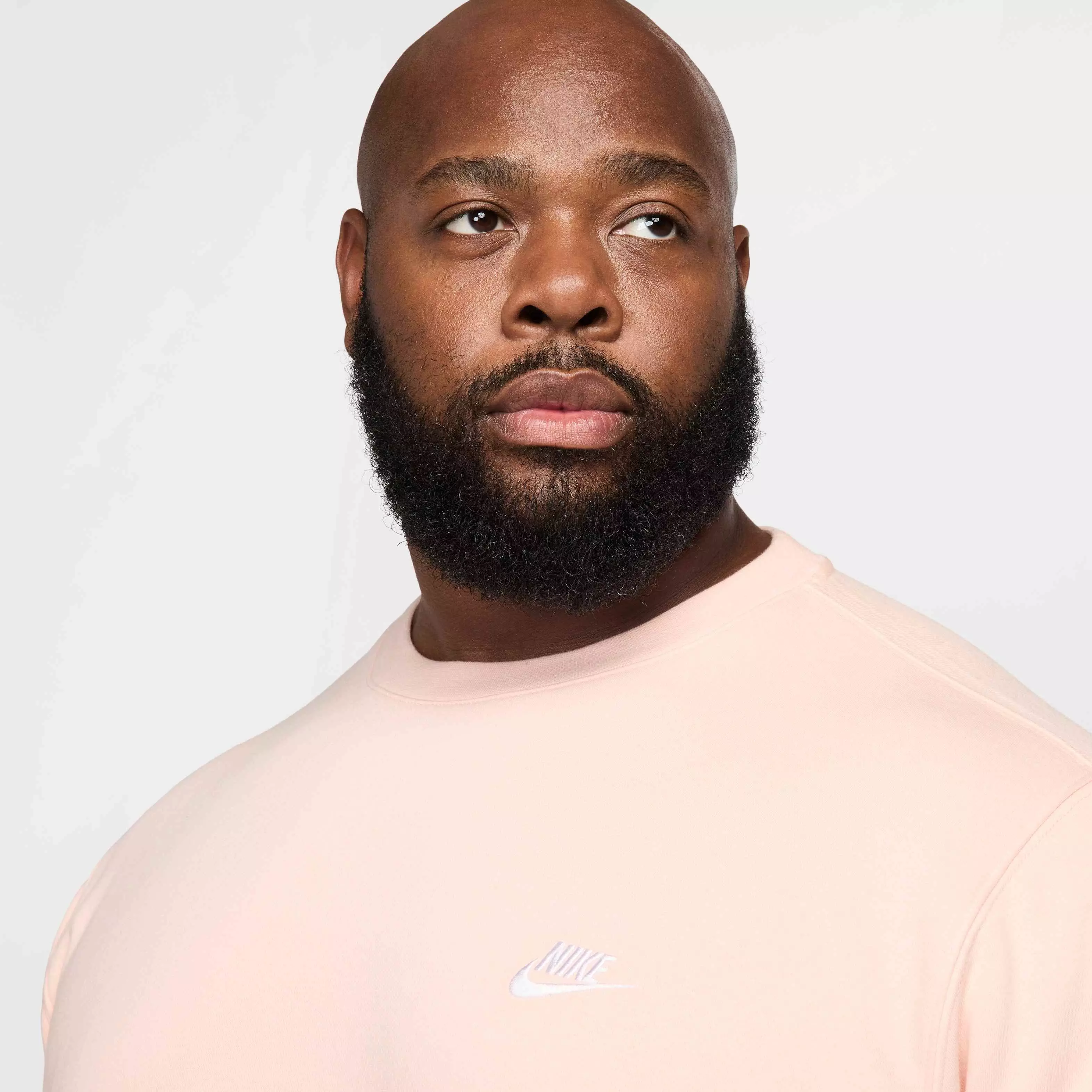 Nike Men's Sportswear Club Fleece Crew Sweatshirt - CORAL