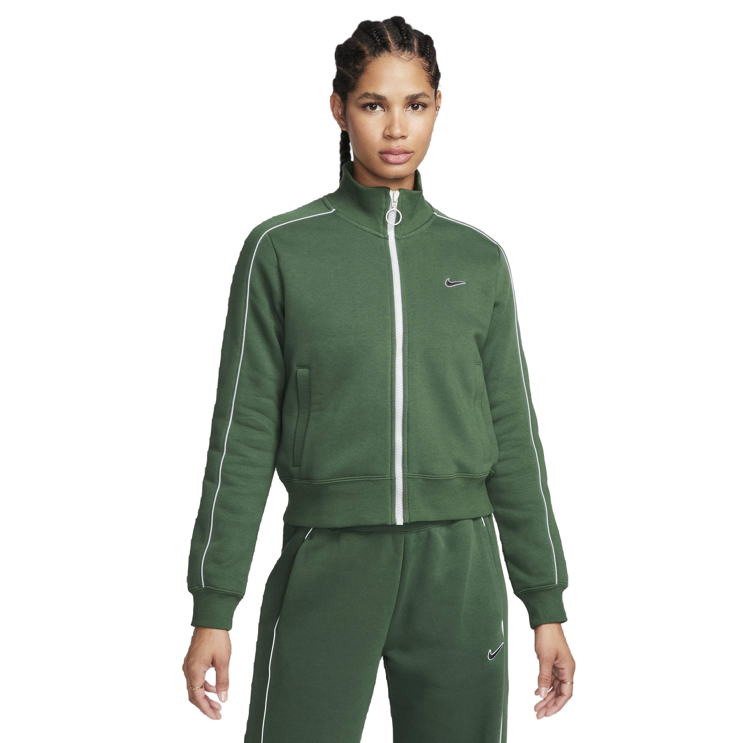 Nike Women's Sportswear Fleece Track Top - GREEN Thumbnail View 1