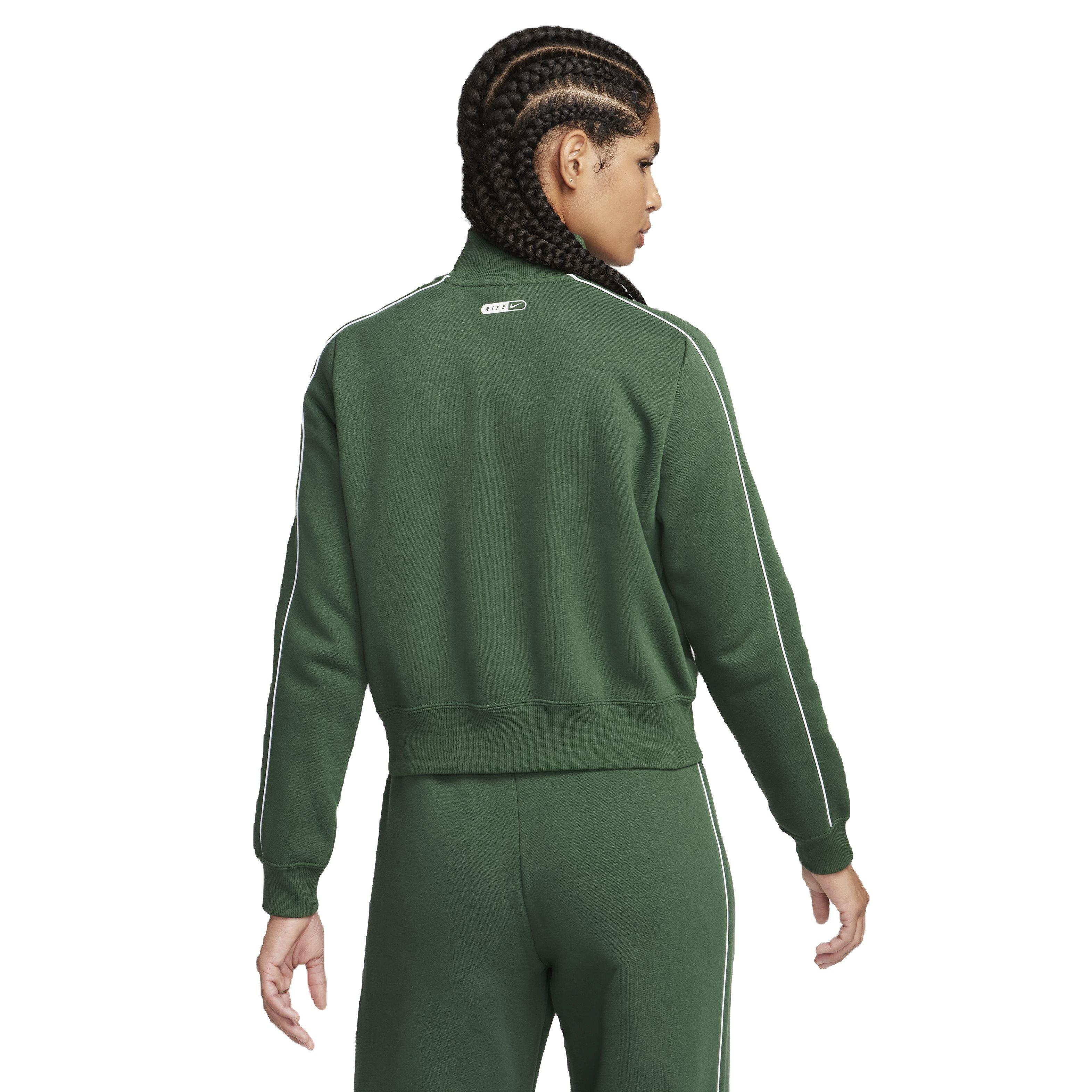 Nike Women's Sportswear Fleece Track Top - GREEN Thumbnail View 2