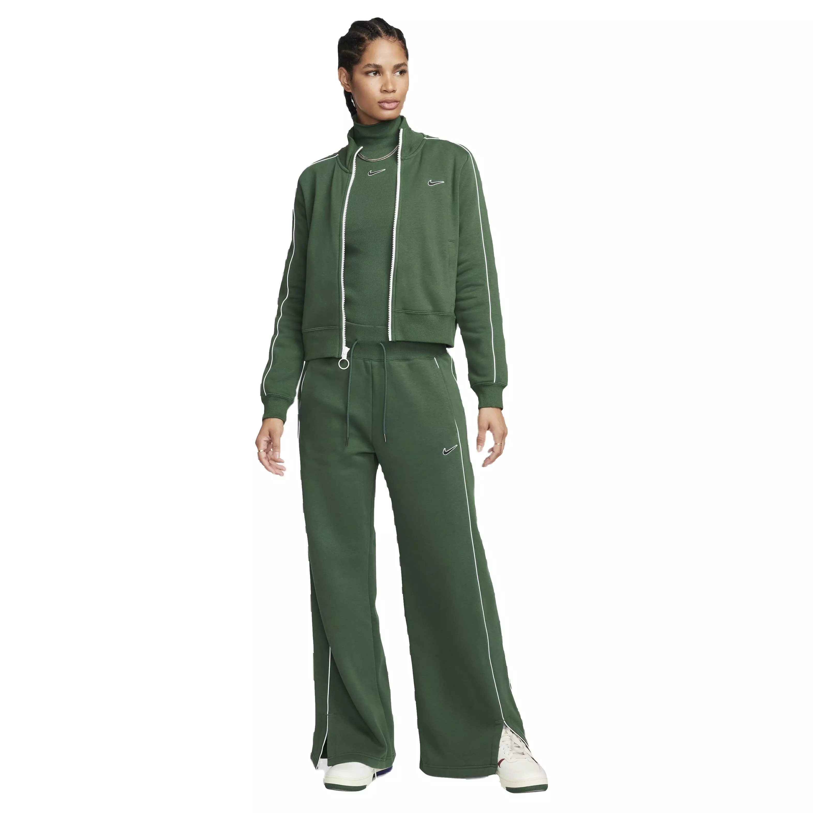 Nike Women's Sportswear Fleece Track Top - GREEN
