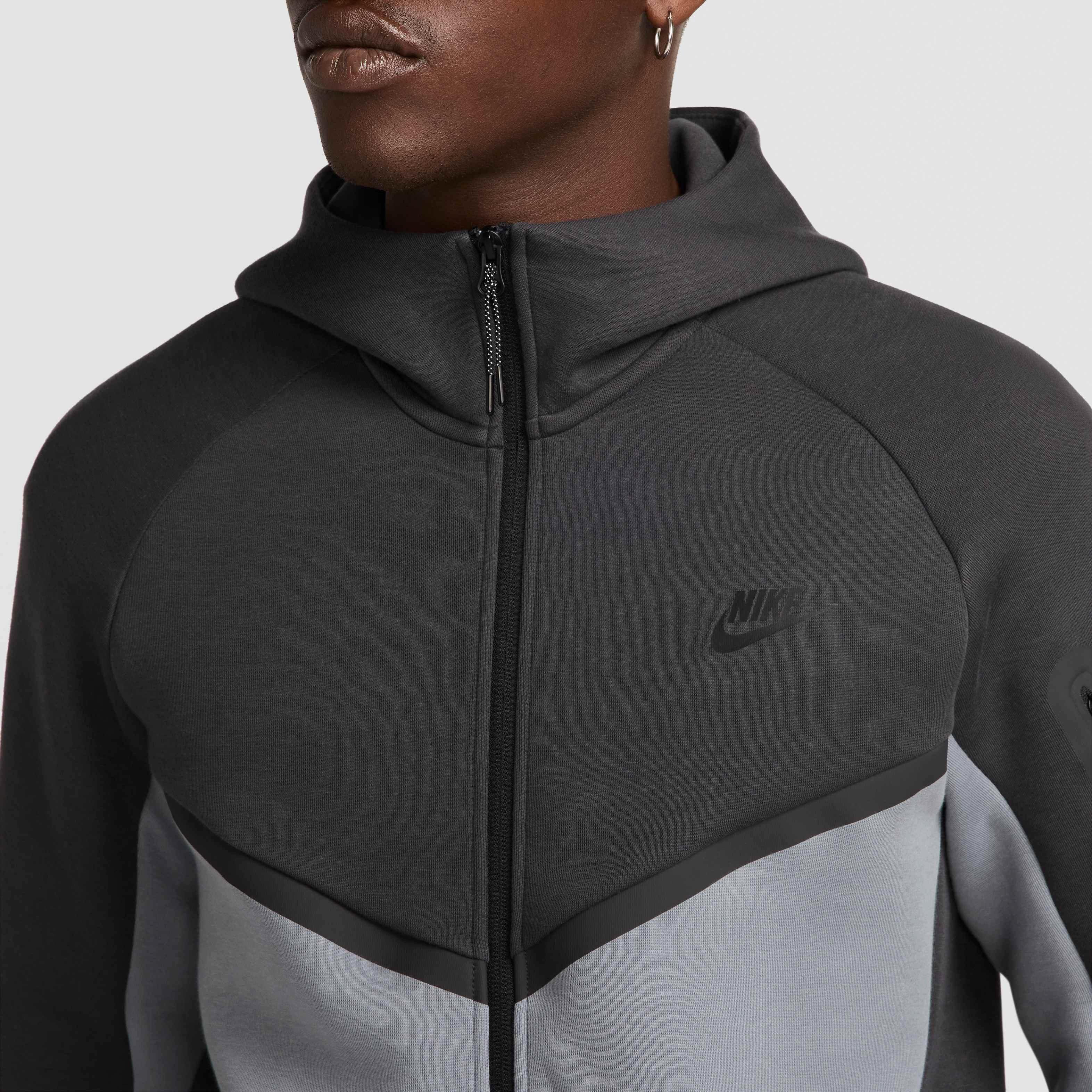 Nike Men's Tech Full-Zip Windrunner Jacket - GREY Thumbnail View 4