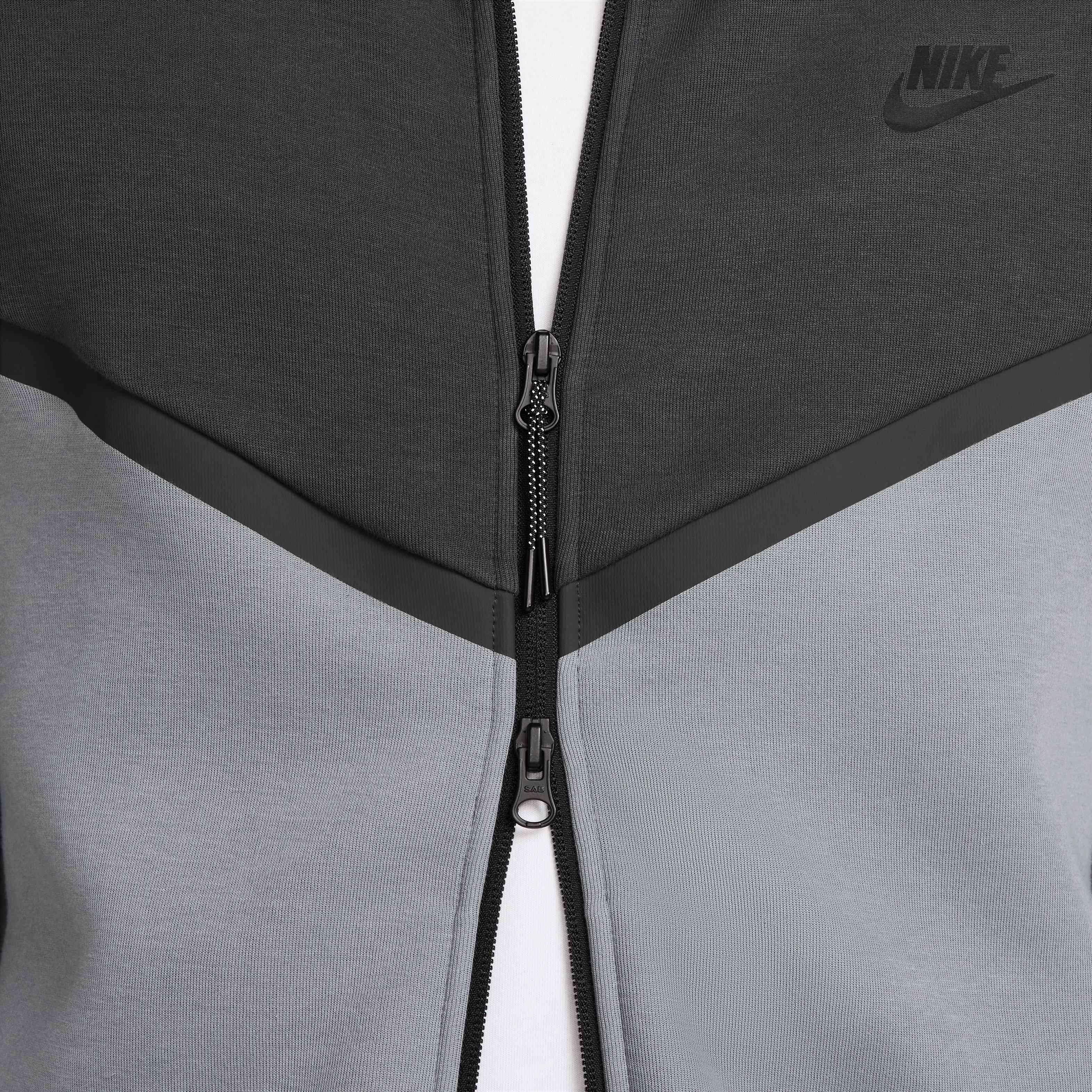 Nike Men's Tech Full-Zip Windrunner Jacket - GREY Thumbnail View 5