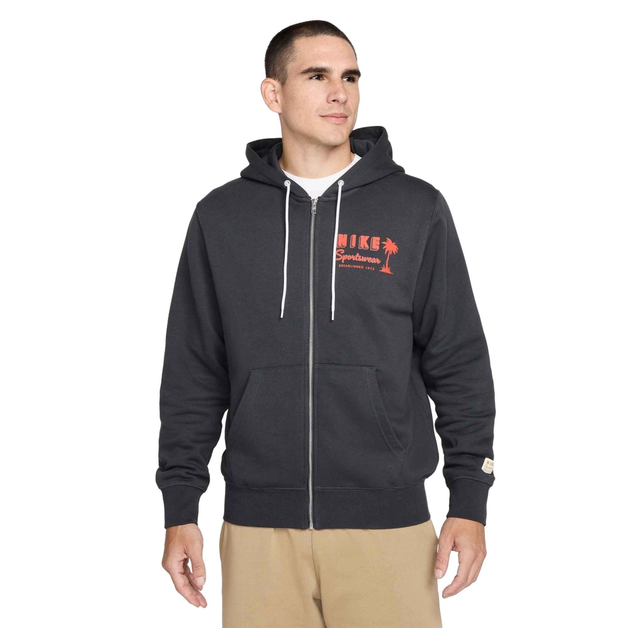 Nike Men's​ Club Sweet Full​-Zip Fleece ​Jacket​ - GREY Thumbnail View 1