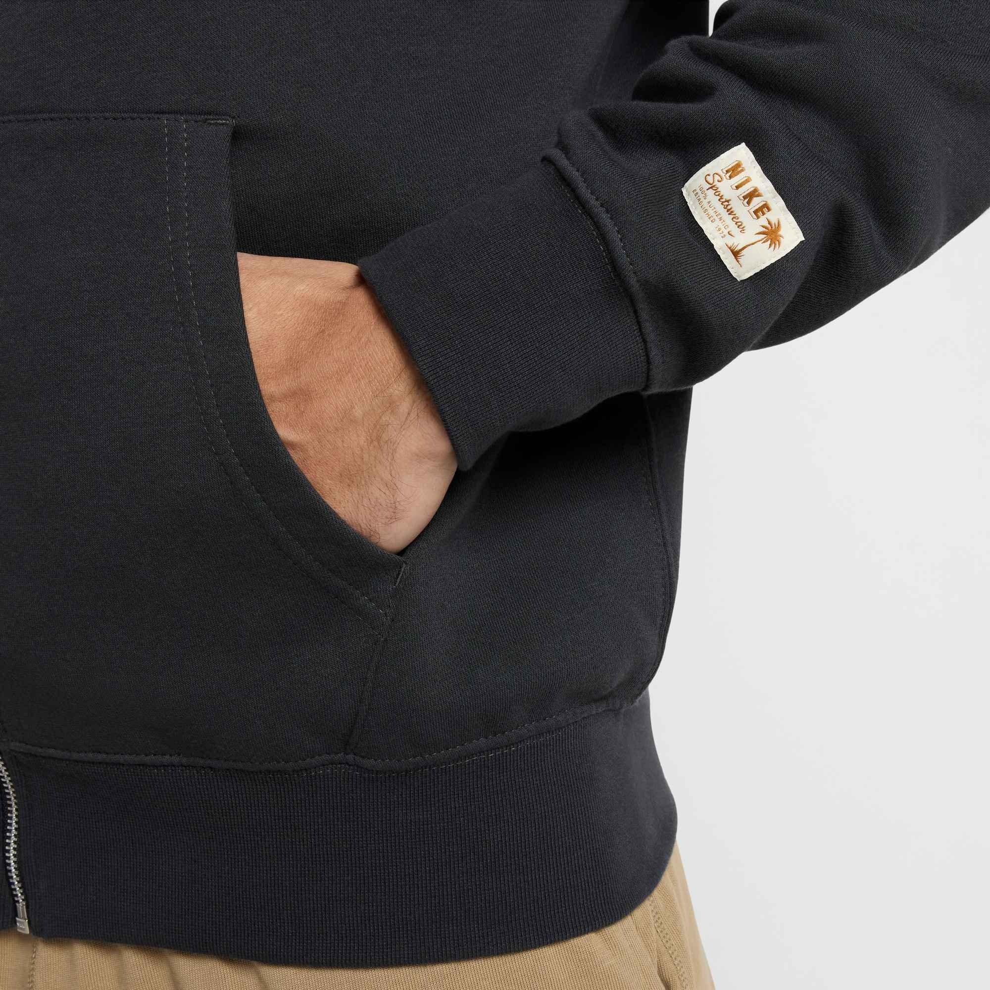 Nike Men's​ Club Sweet Full​-Zip Fleece ​Jacket​ - GREY Thumbnail View 5