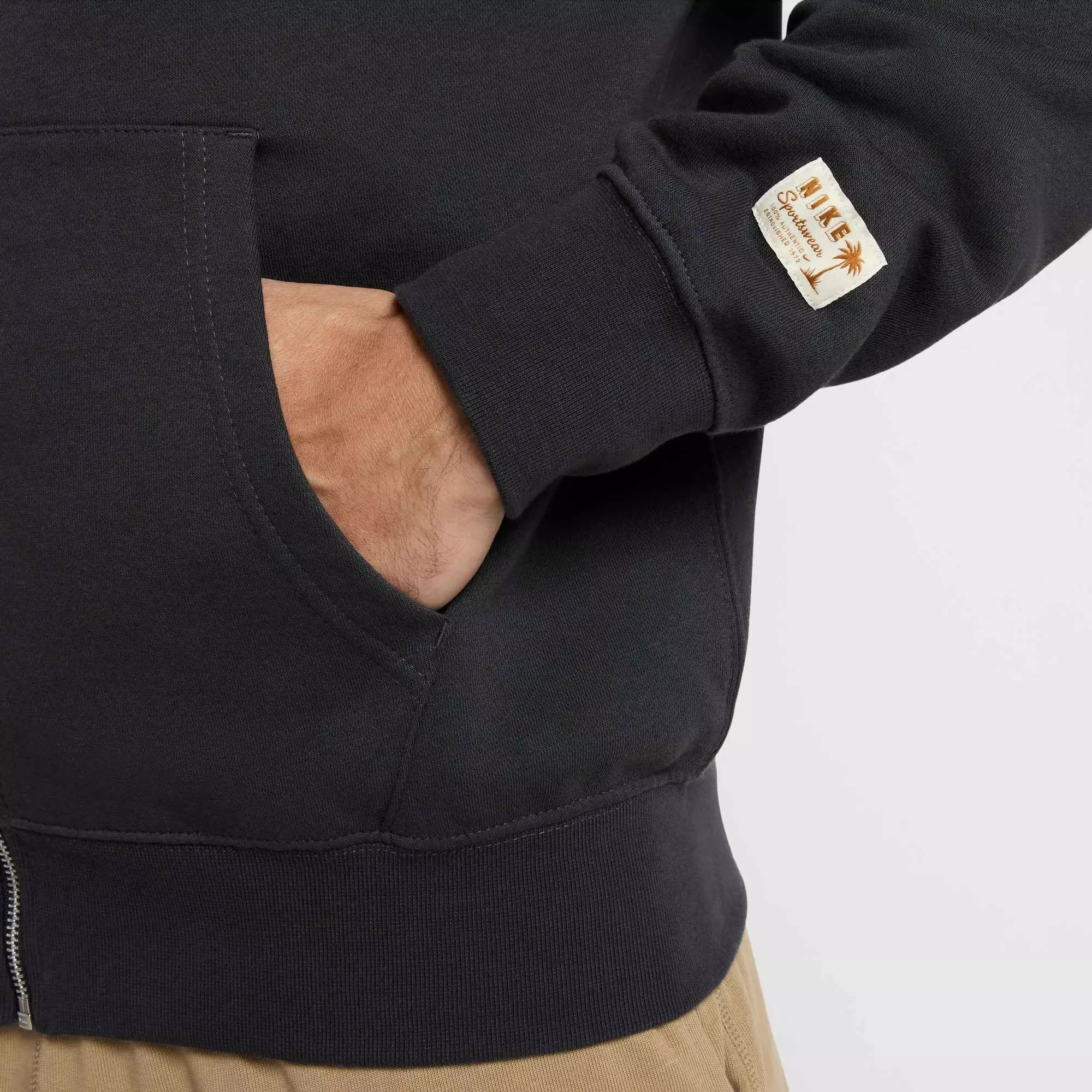 Nike Men's​ Club Sweet Full​-Zip Fleece ​Jacket​ - GREY