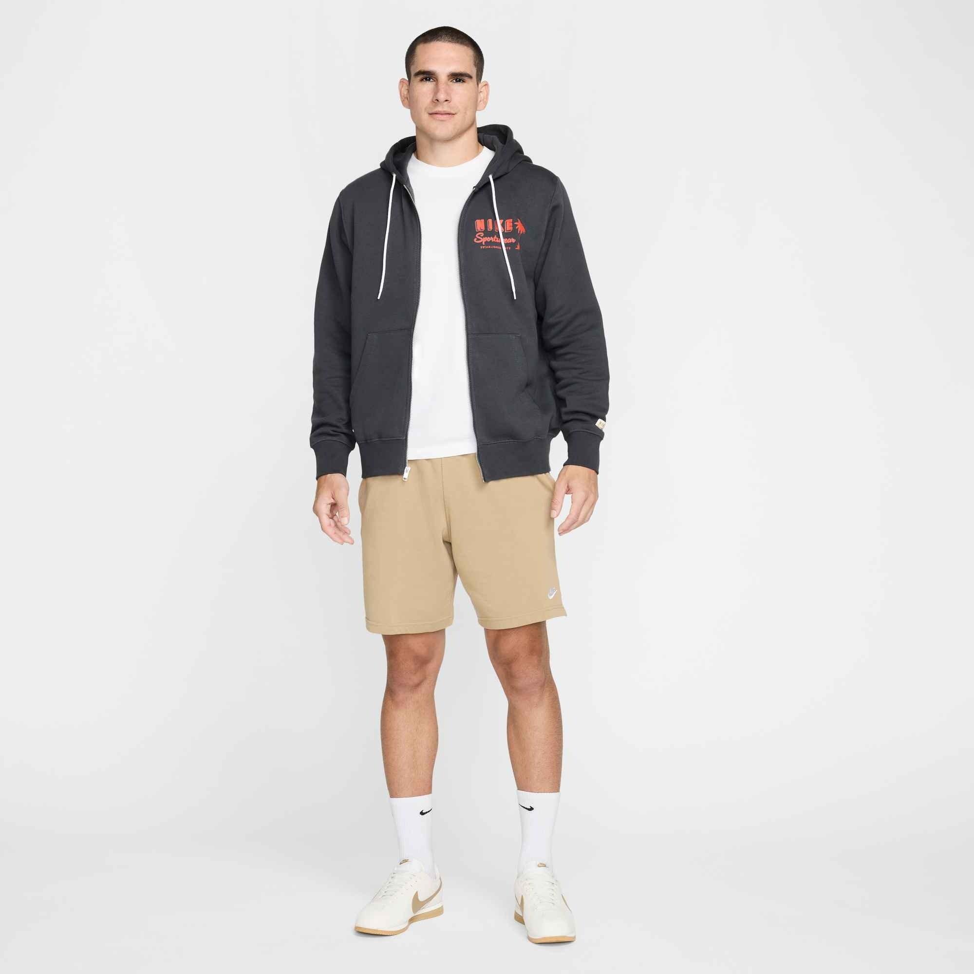 Nike Men's​ Club Sweet Full​-Zip Fleece ​Jacket​ - GREY Thumbnail View 8