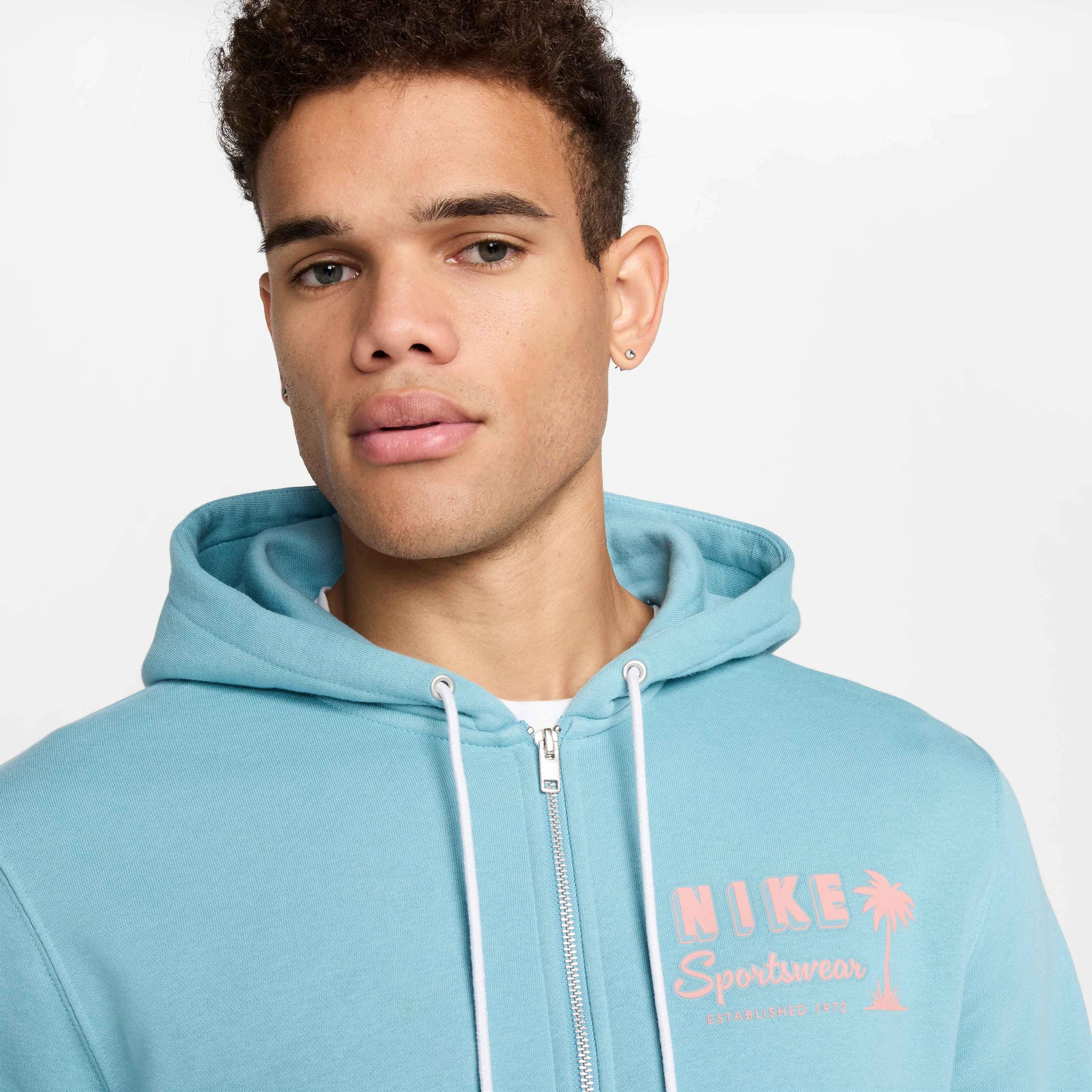 Nike Men's​ Club Sweet Full​-Zip Fleece ​Jacket​ - TURQUOISE  Thumbnail View 3