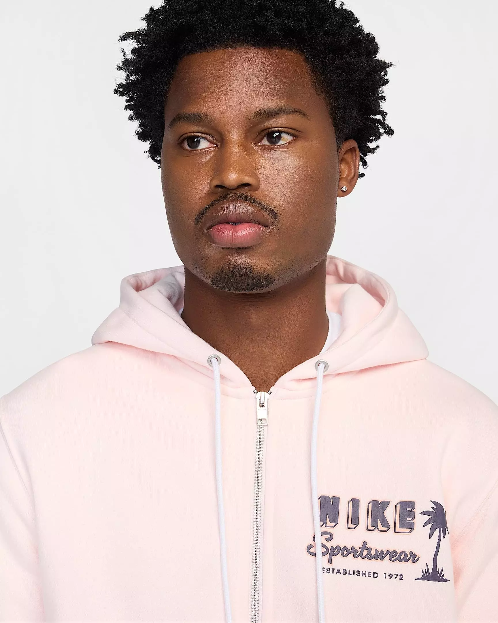 Nike Men's​ Club Sweet Full​-Zip Fleece ​Jacket​ - PINK