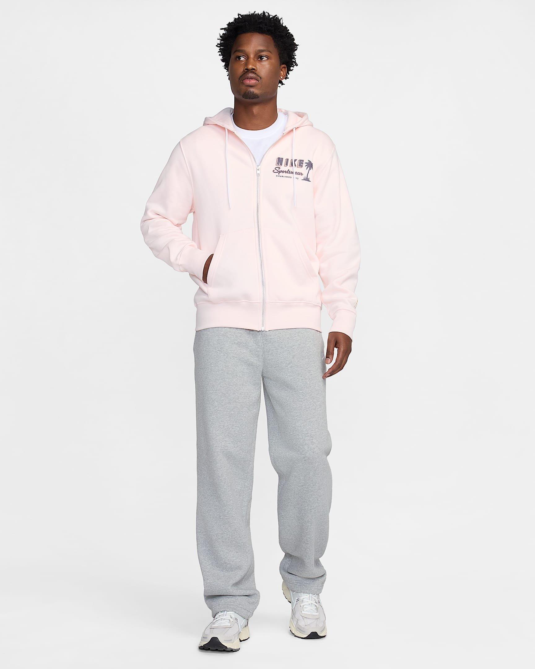 Nike Men's​ Club Sweet Full​-Zip Fleece ​Jacket​ - PINK Thumbnail View 5