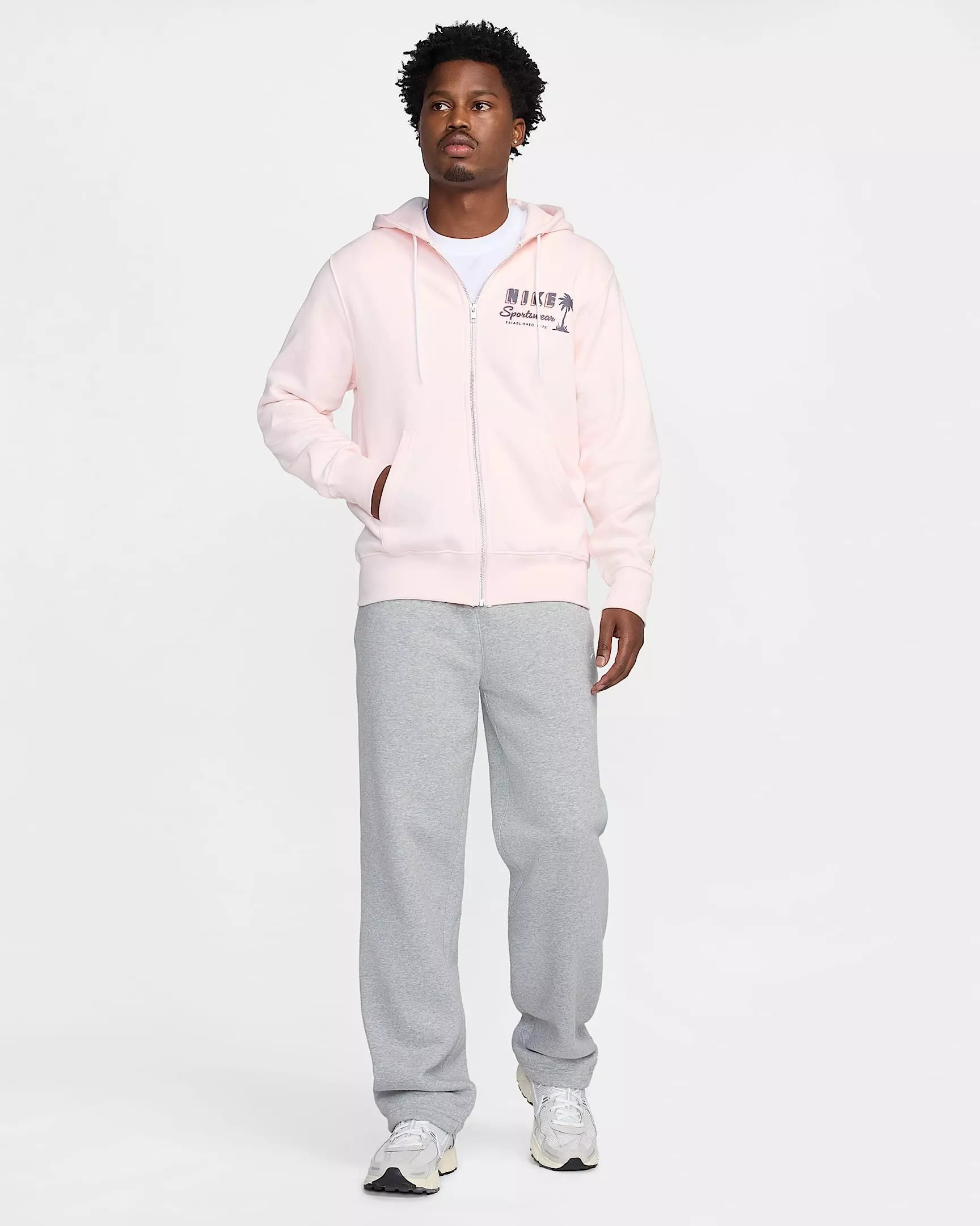 Nike Men's​ Club Sweet Full​-Zip Fleece ​Jacket​ - PINK