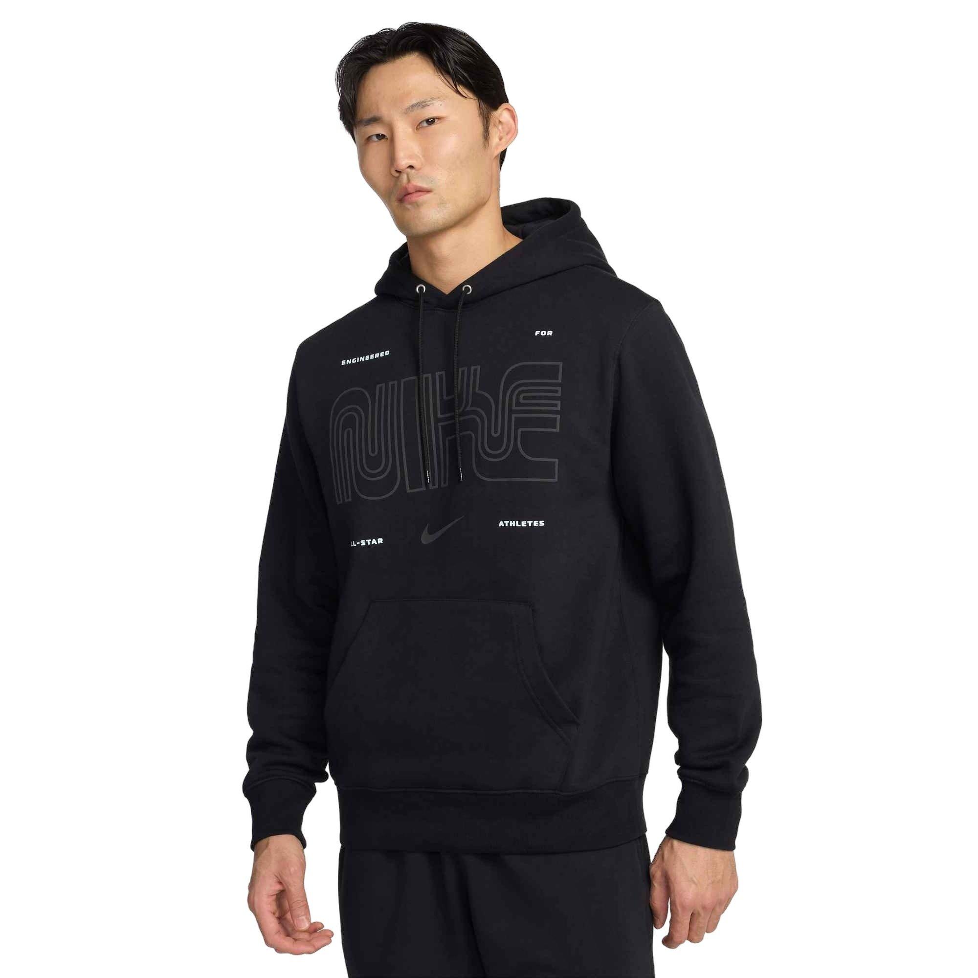 Nike Men's Club ​Pullover BB ASW Bay Fleece Hoodie - BLACK Thumbnail View 1