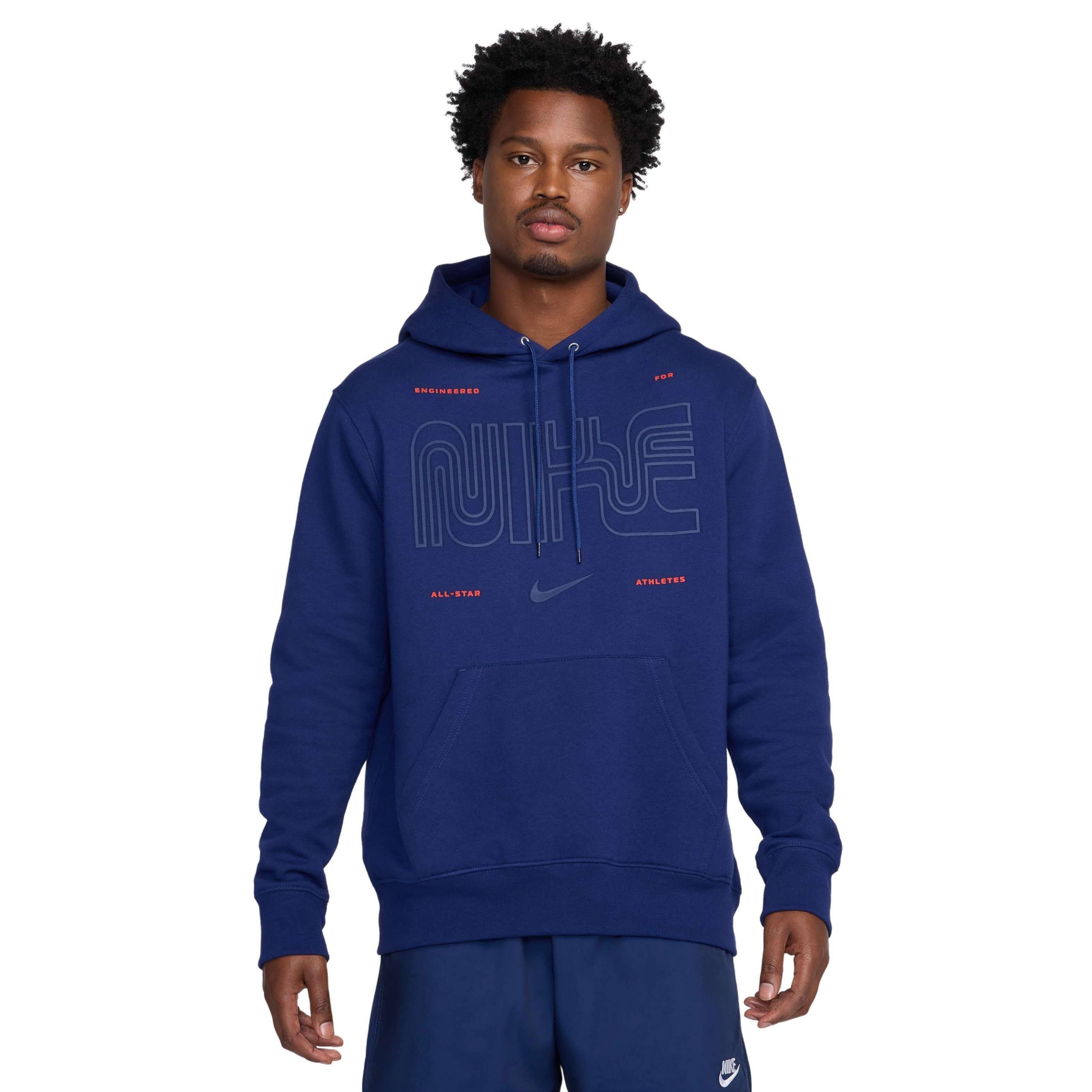 Nike Men's Club ​Pullover BB ASW Bay Fleece Hoodie - BLUE Thumbnail View 1