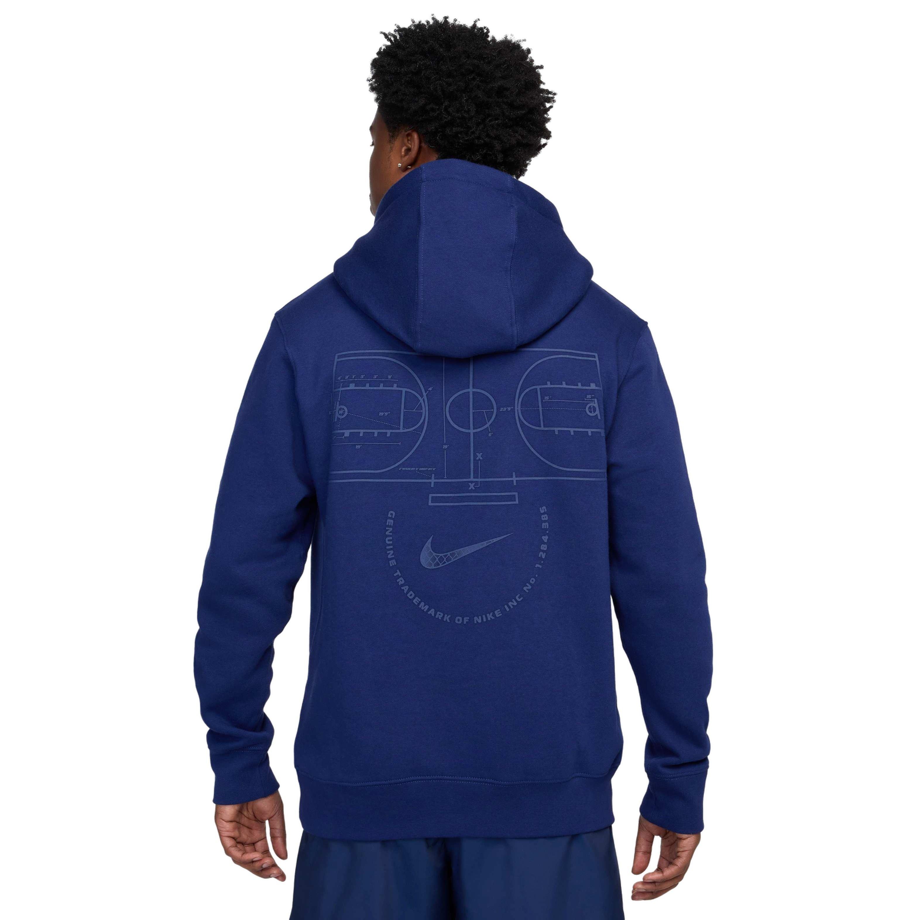 Nike Men's Club ​Pullover BB ASW Bay Fleece Hoodie - BLUE Thumbnail View 2