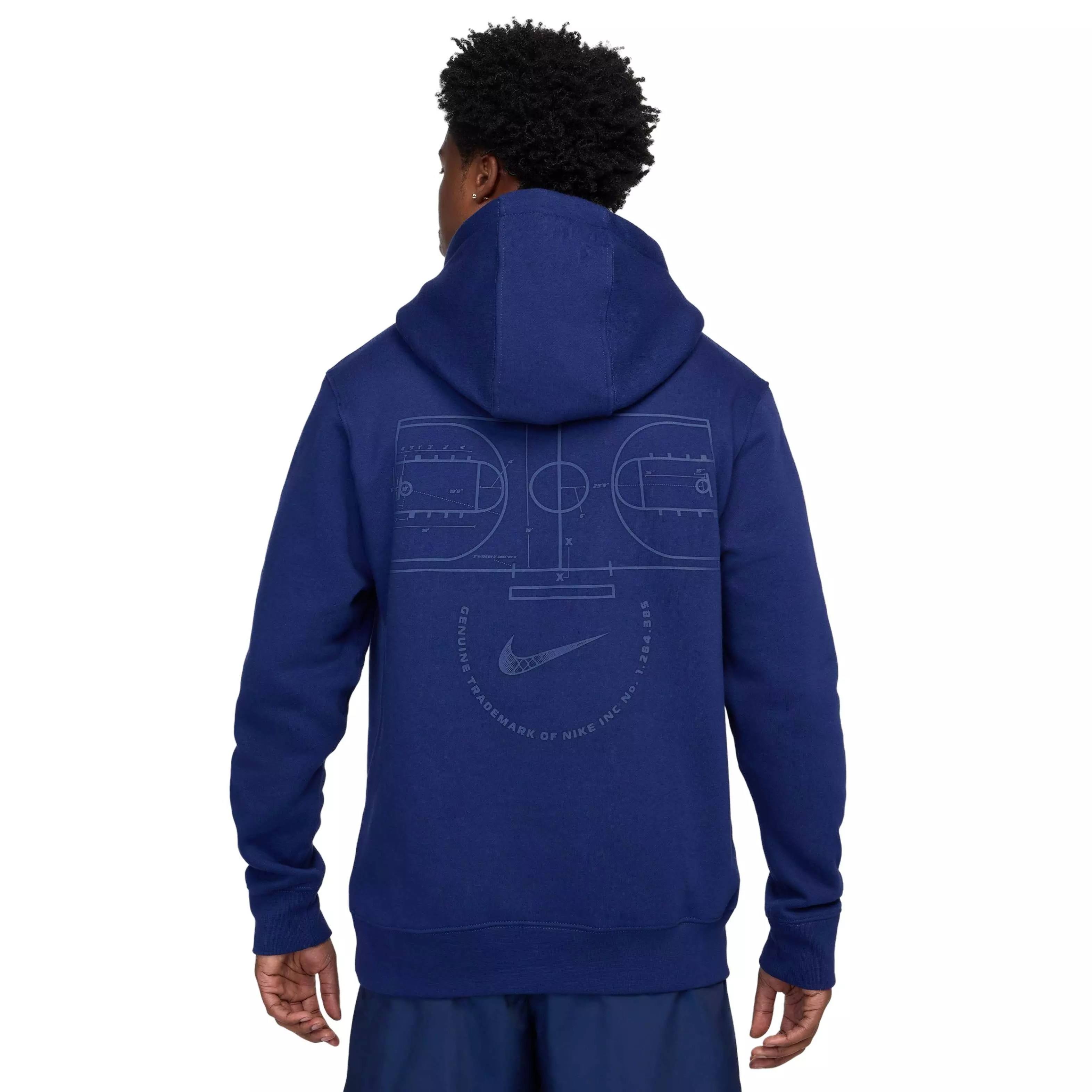 Nike Men's Club ​Pullover BB ASW Bay Fleece Hoodie - BLUE