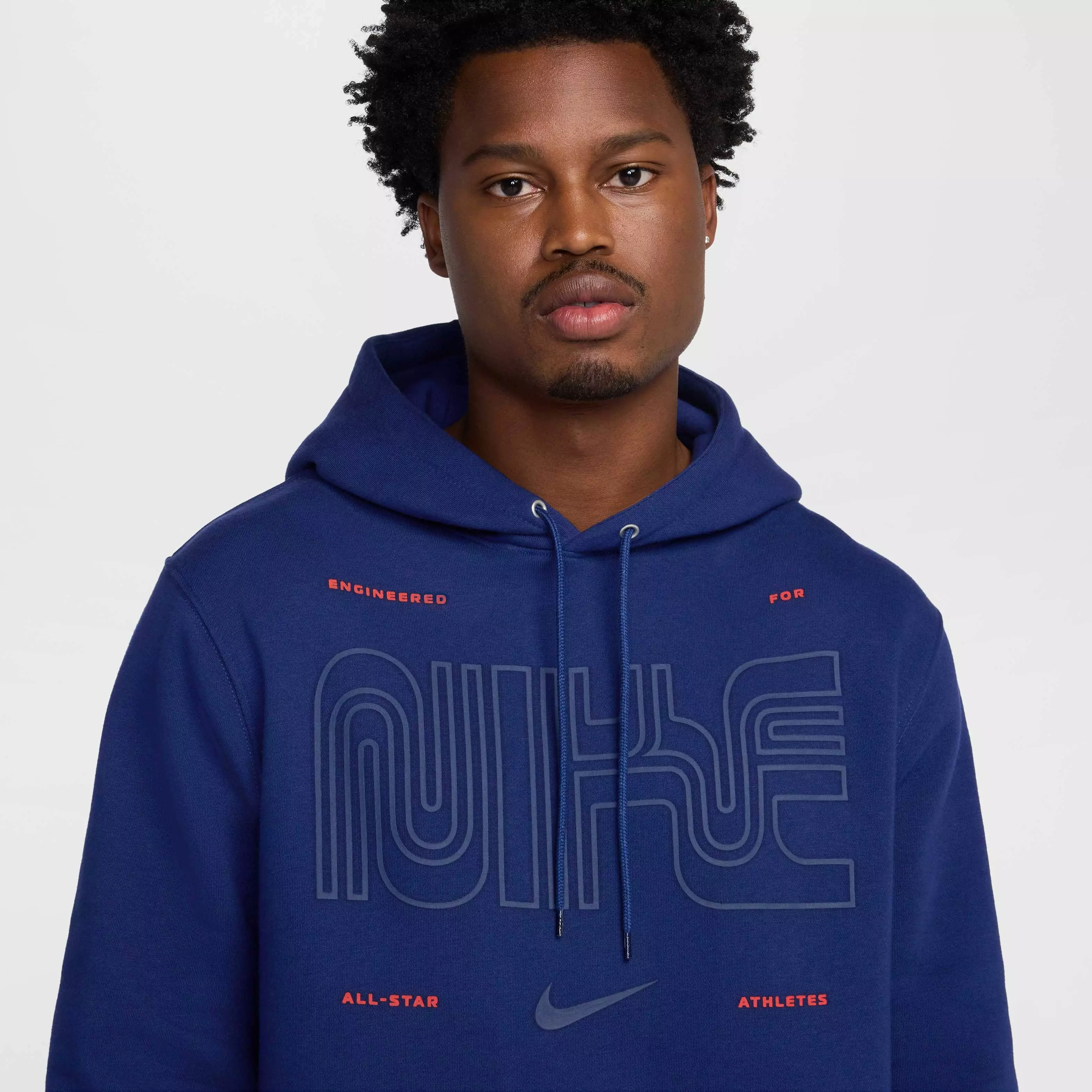 Nike Men's Club ​Pullover BB ASW Bay Fleece Hoodie - BLUE