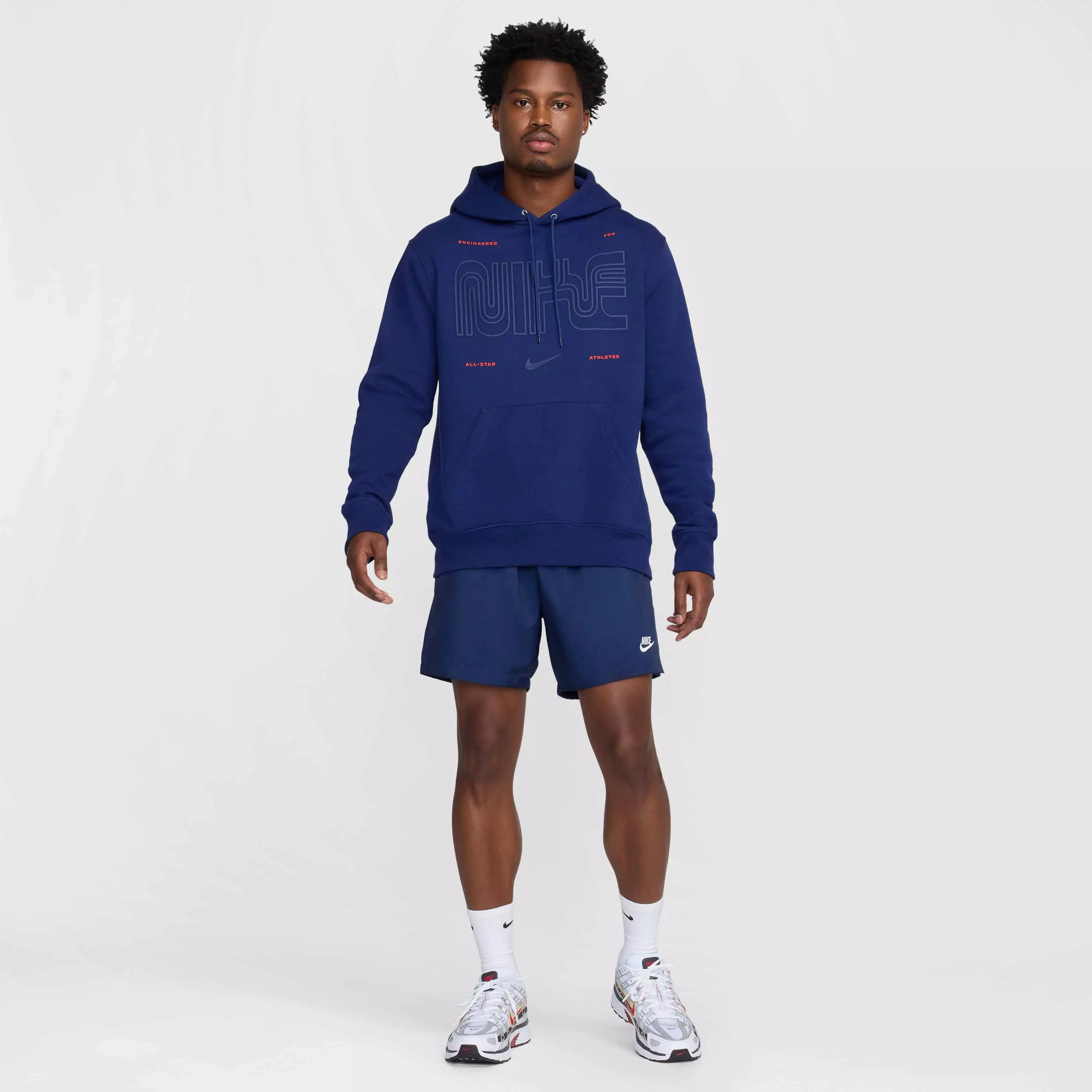 Nike Men's Club ​Pullover BB ASW Bay Fleece Hoodie - BLUE