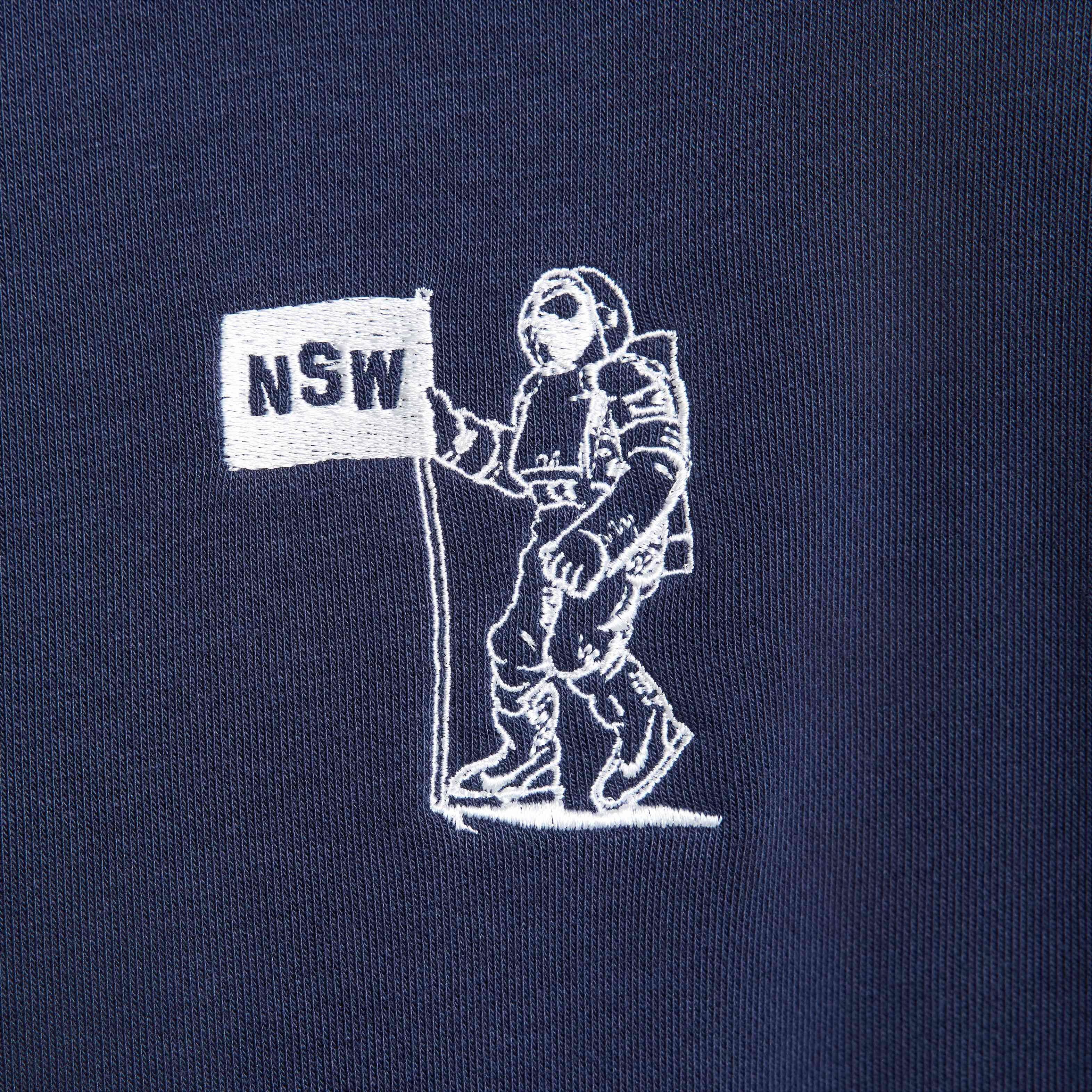 Nike Men's Club French Terry​ Graphic​ Moon​ Hoodie -Blue - BLUE Thumbnail View 4