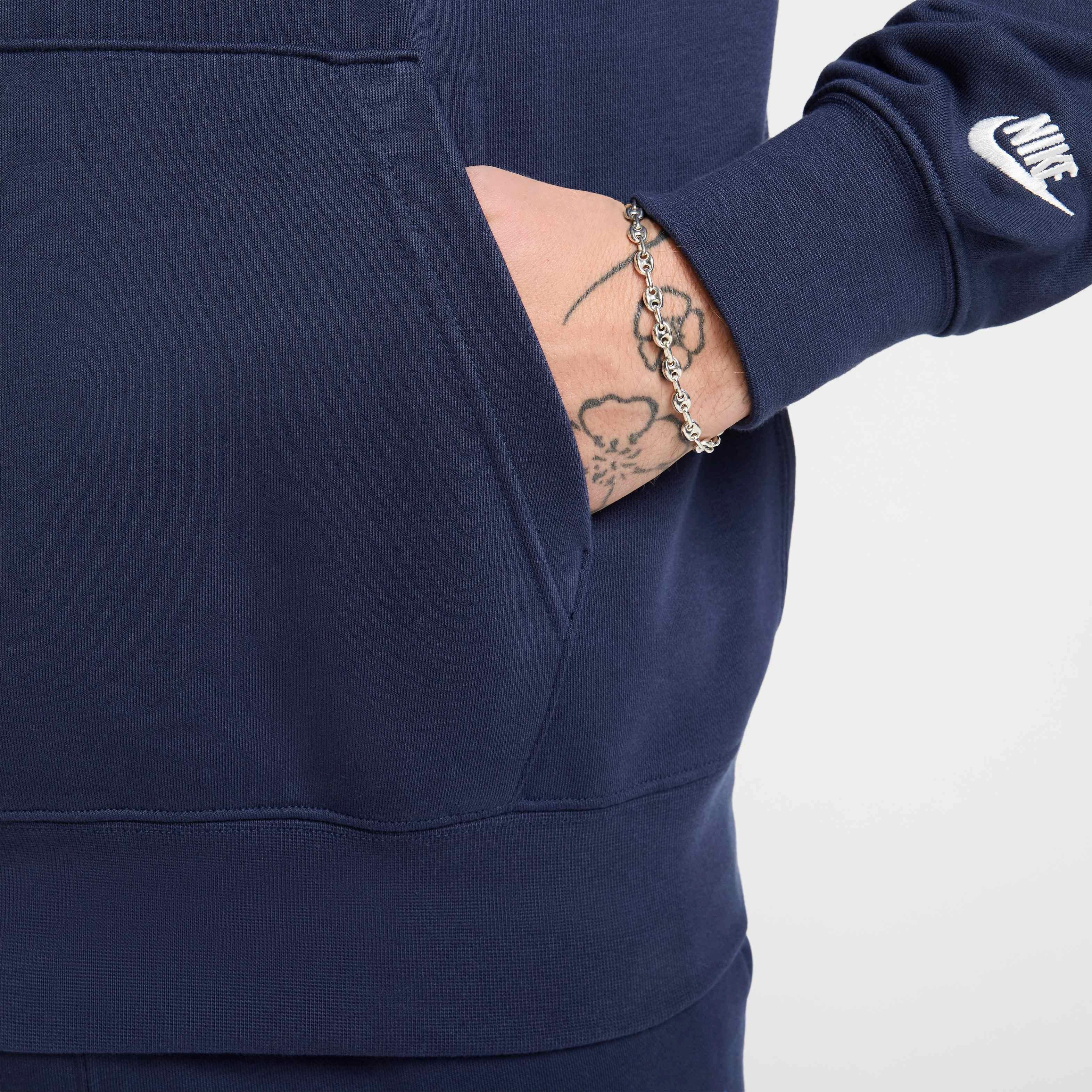 Nike Men's Club French Terry​ Graphic​ Moon​ Hoodie -Blue - BLUE Thumbnail View 5