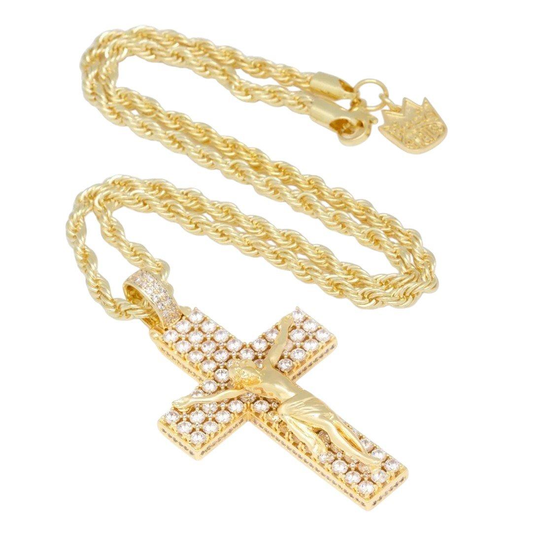 King Ice x Notorious B.I.G.-Biggie Crucifix Necklace - Gold - GOLD