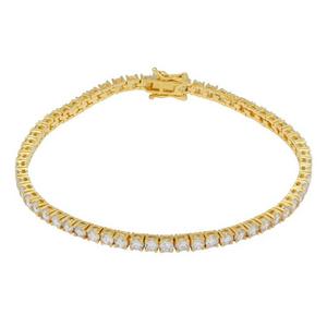 King Ice 3mm Tennis Bracelet - Gold - GOLD