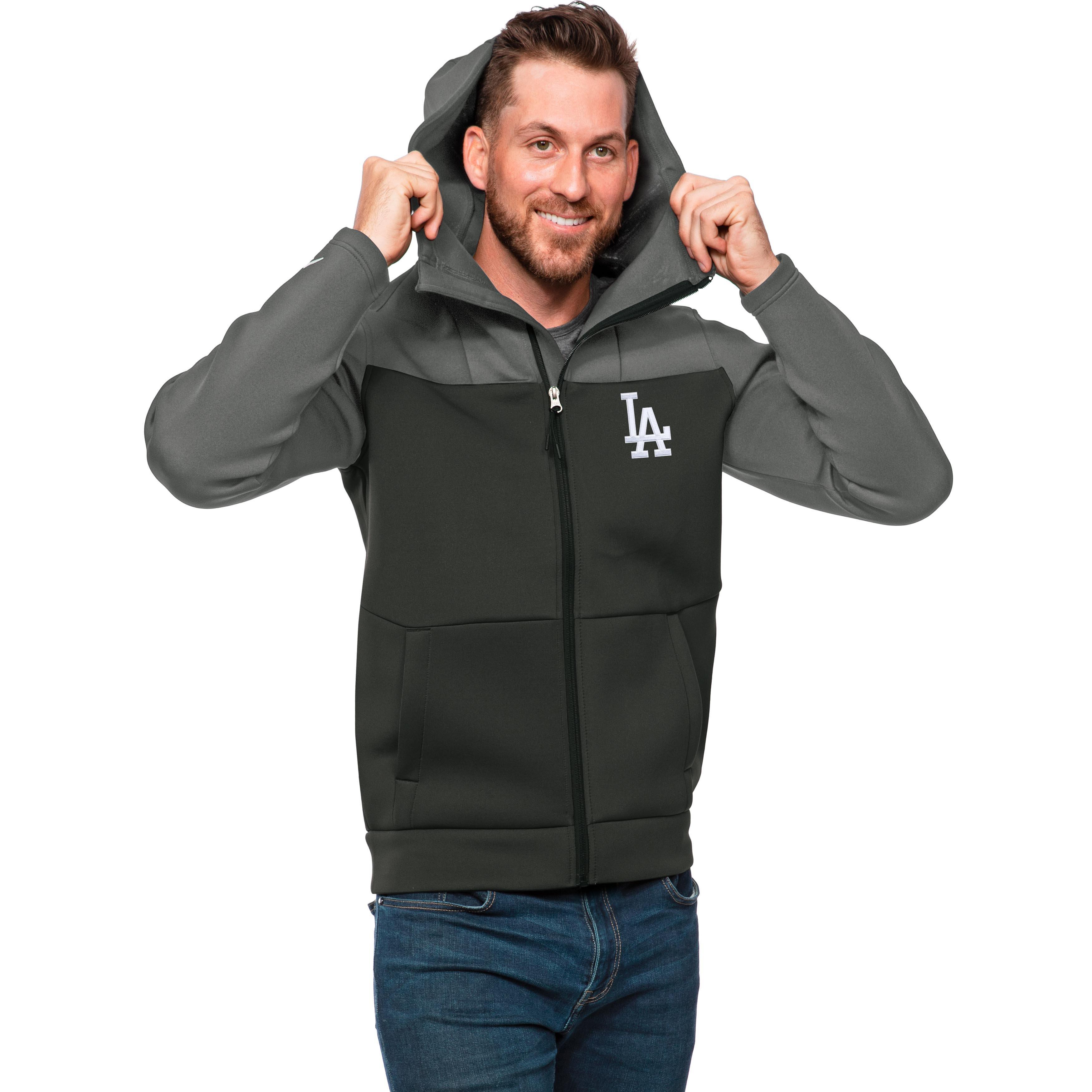 Antigua Men's Los Angeles Dodgers Grey Victory Pullover