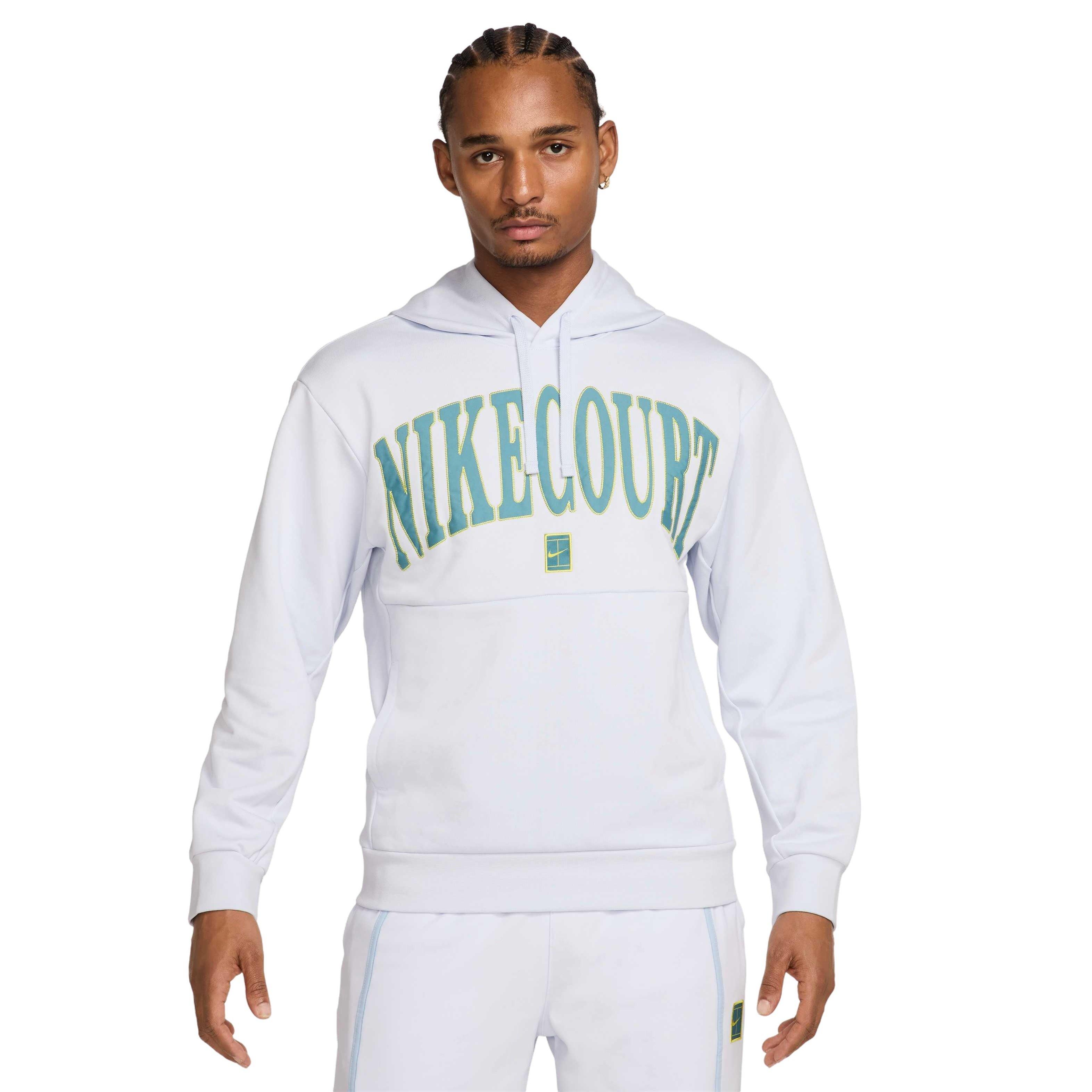 NikeCourt Men's Dri-FIT Fleece Tennis Hoodie - GREY Thumbnail View 1