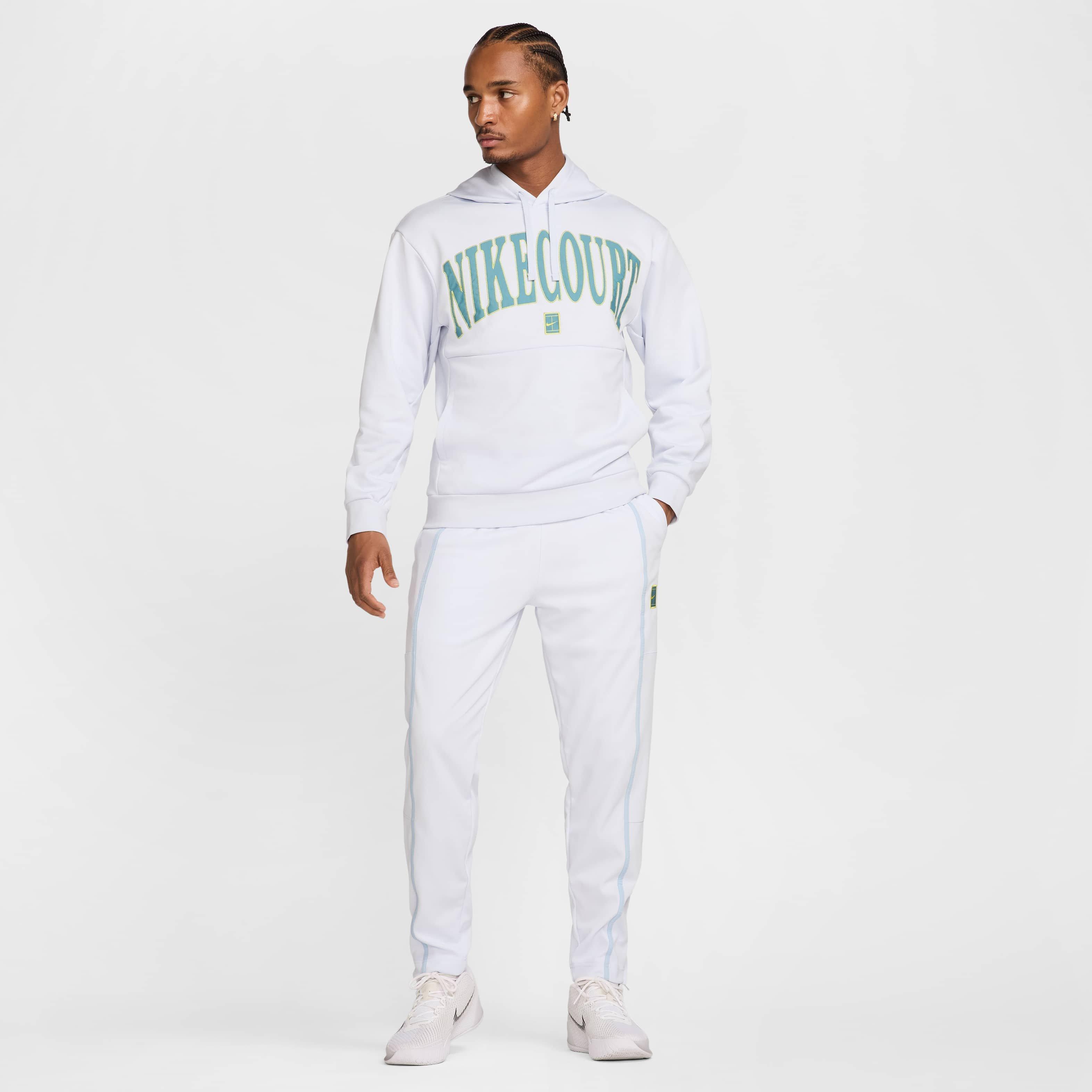 NikeCourt Men's Dri-FIT Fleece Tennis Hoodie - GREY Thumbnail View 7