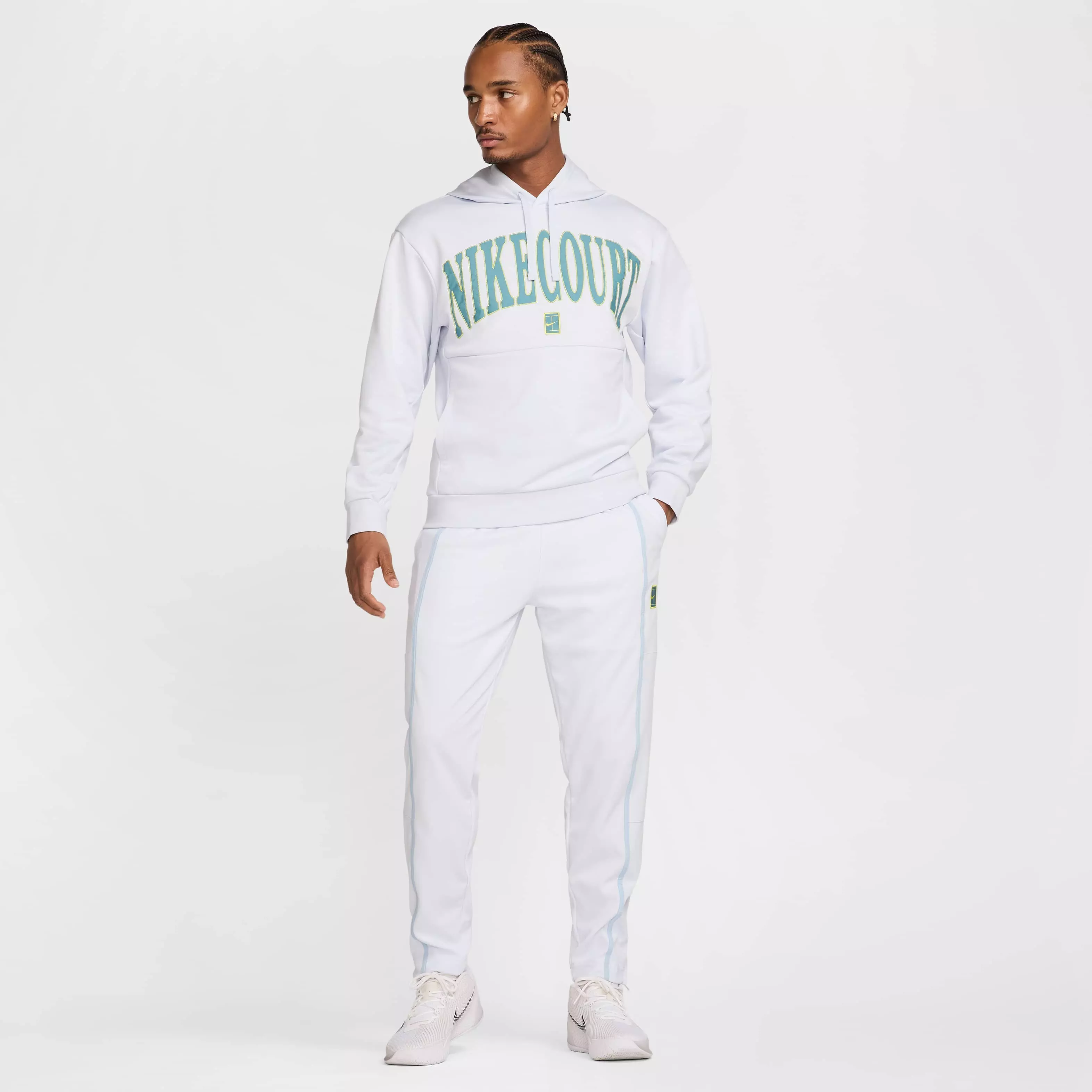 NikeCourt Men's Dri-FIT Fleece Tennis Hoodie - GREY