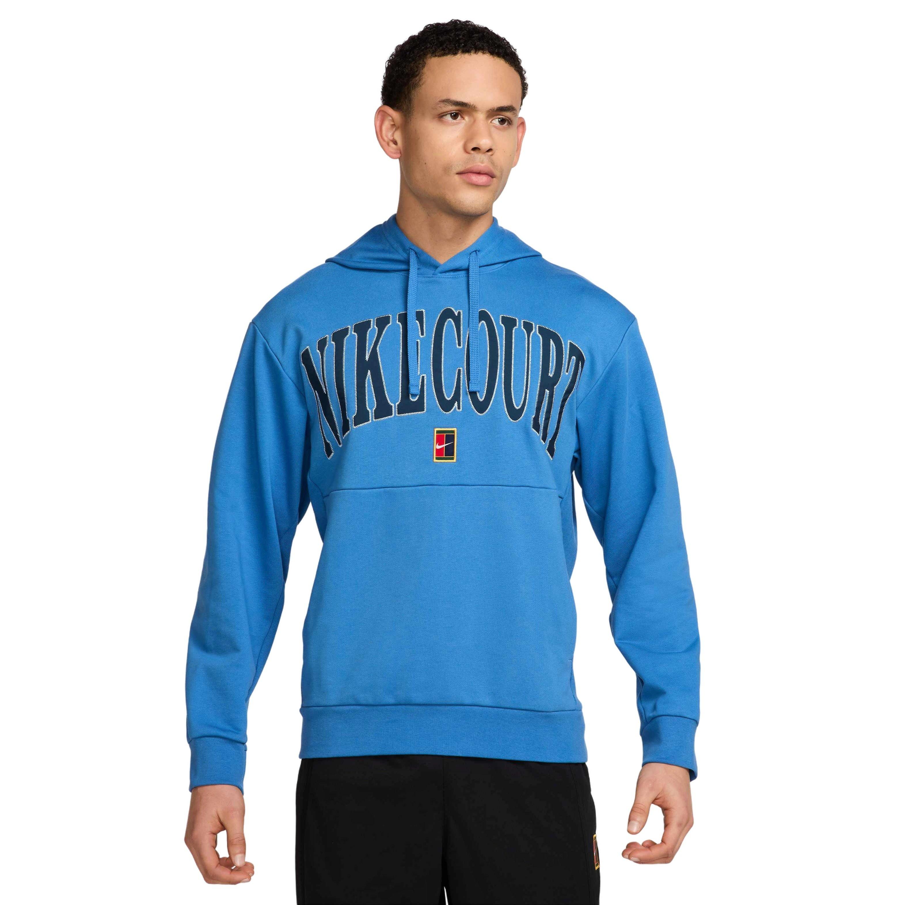 NikeCourt Men's Dri-FIT Fleece Tennis Hoodie - BLUE Thumbnail View 1