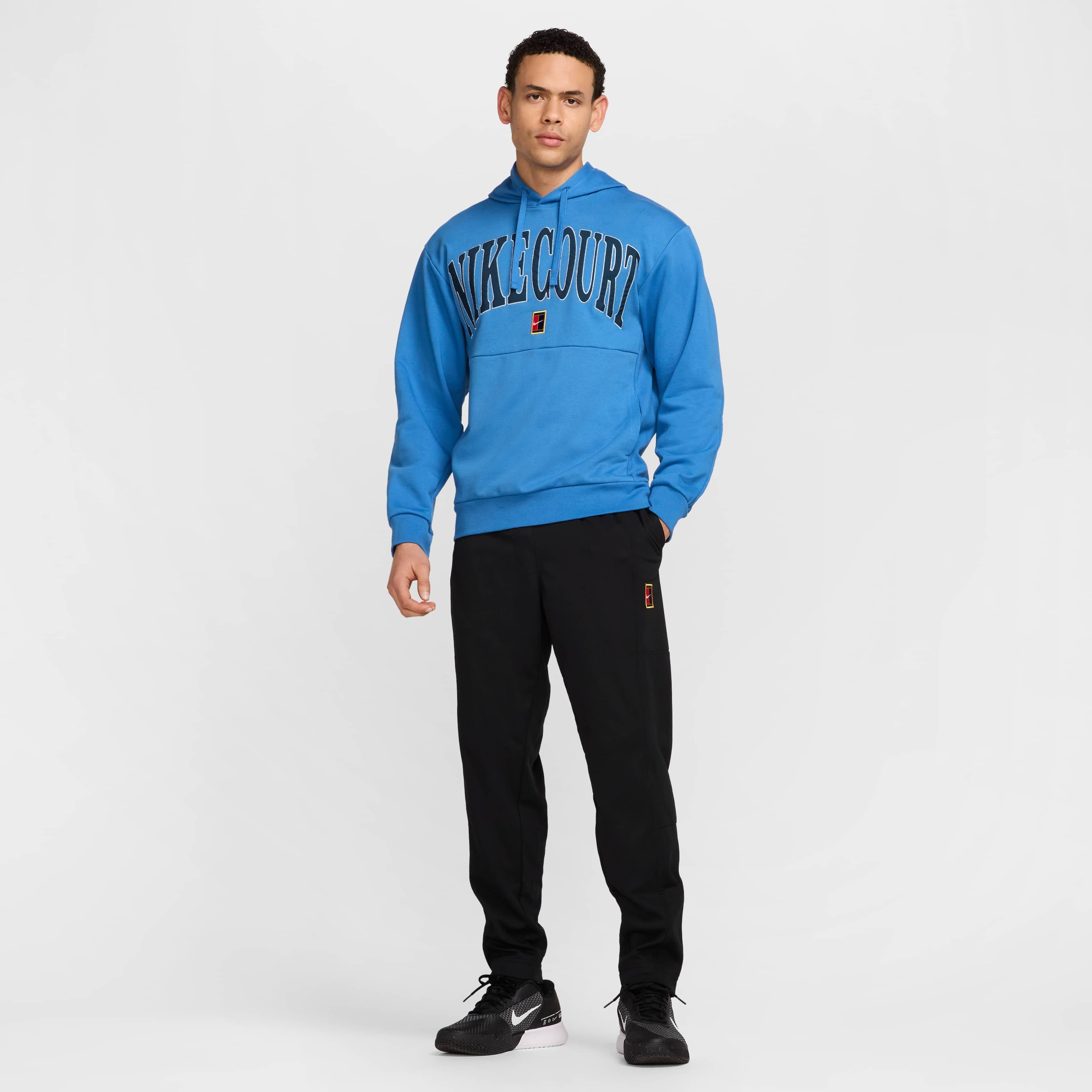 NikeCourt Men's Dri-FIT Fleece Tennis Hoodie - BLUE Thumbnail View 7