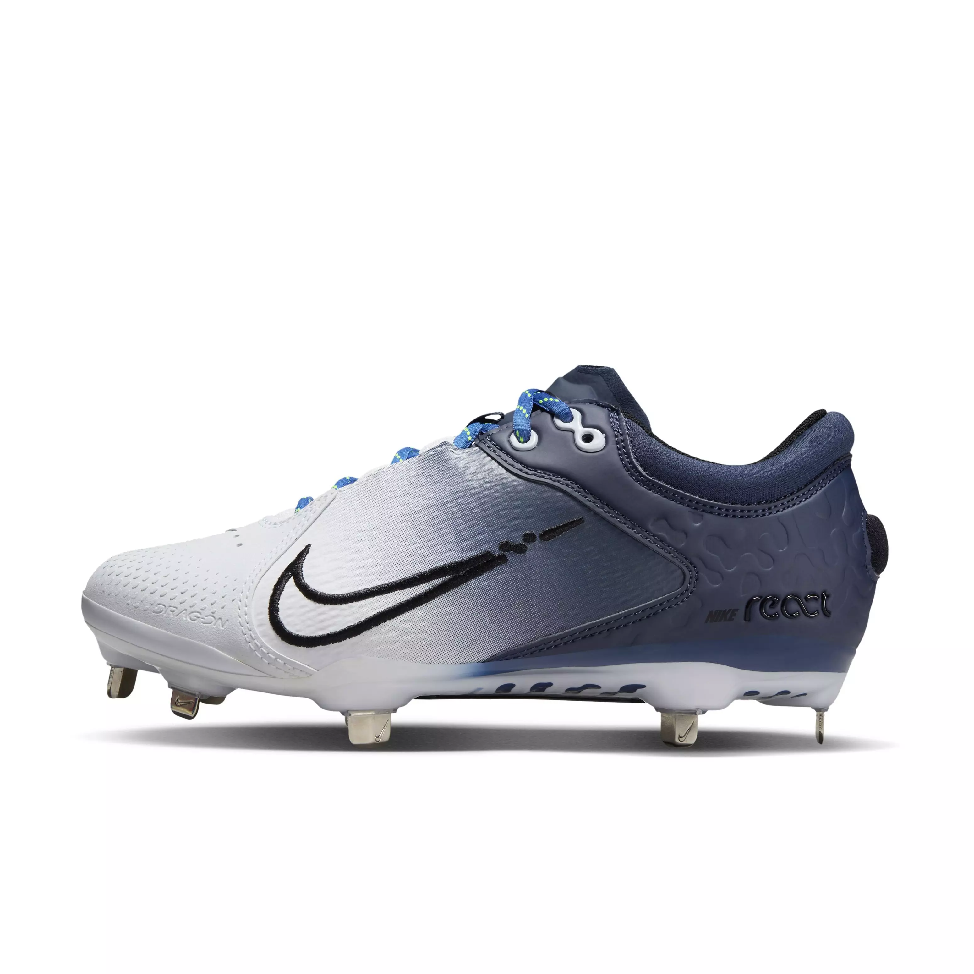 Nike Hyperdiamond 4 Elite "Midnight Navy/Black/White/Volt" Women's Softball Cleat - NAVY/BLACK/WHITE/VOLT