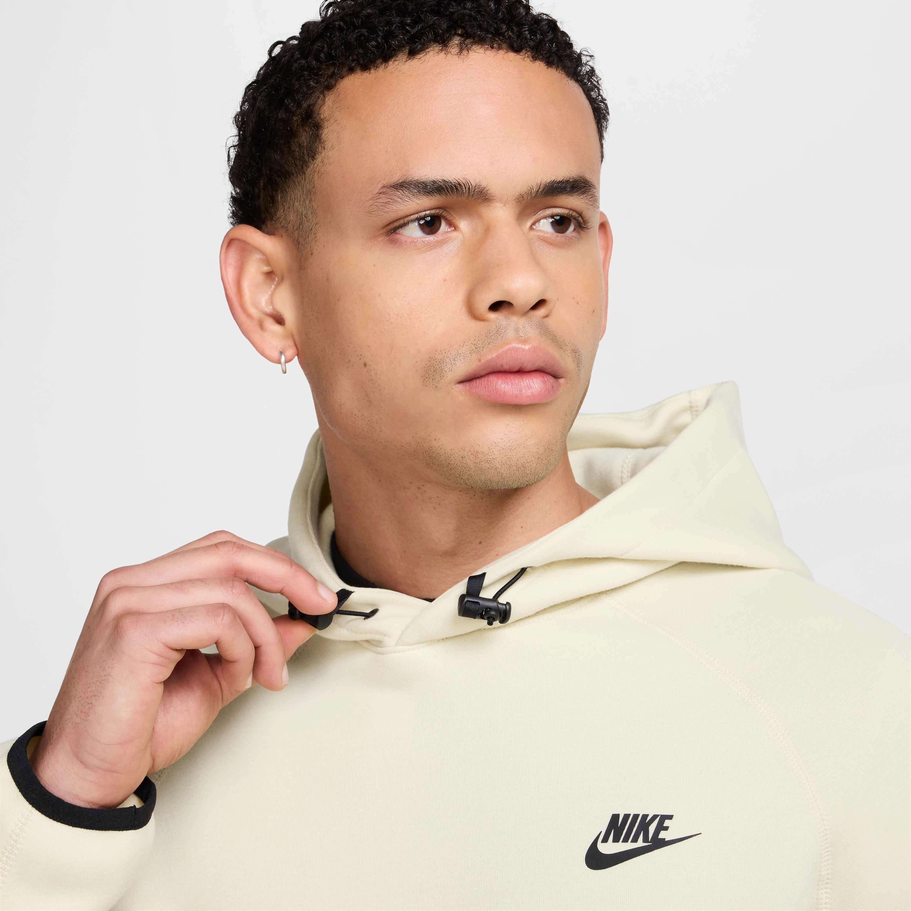 Nike​ Men's Sportswear Tech Fleece Pullover Hoodie - LT KHAKI Thumbnail View 3