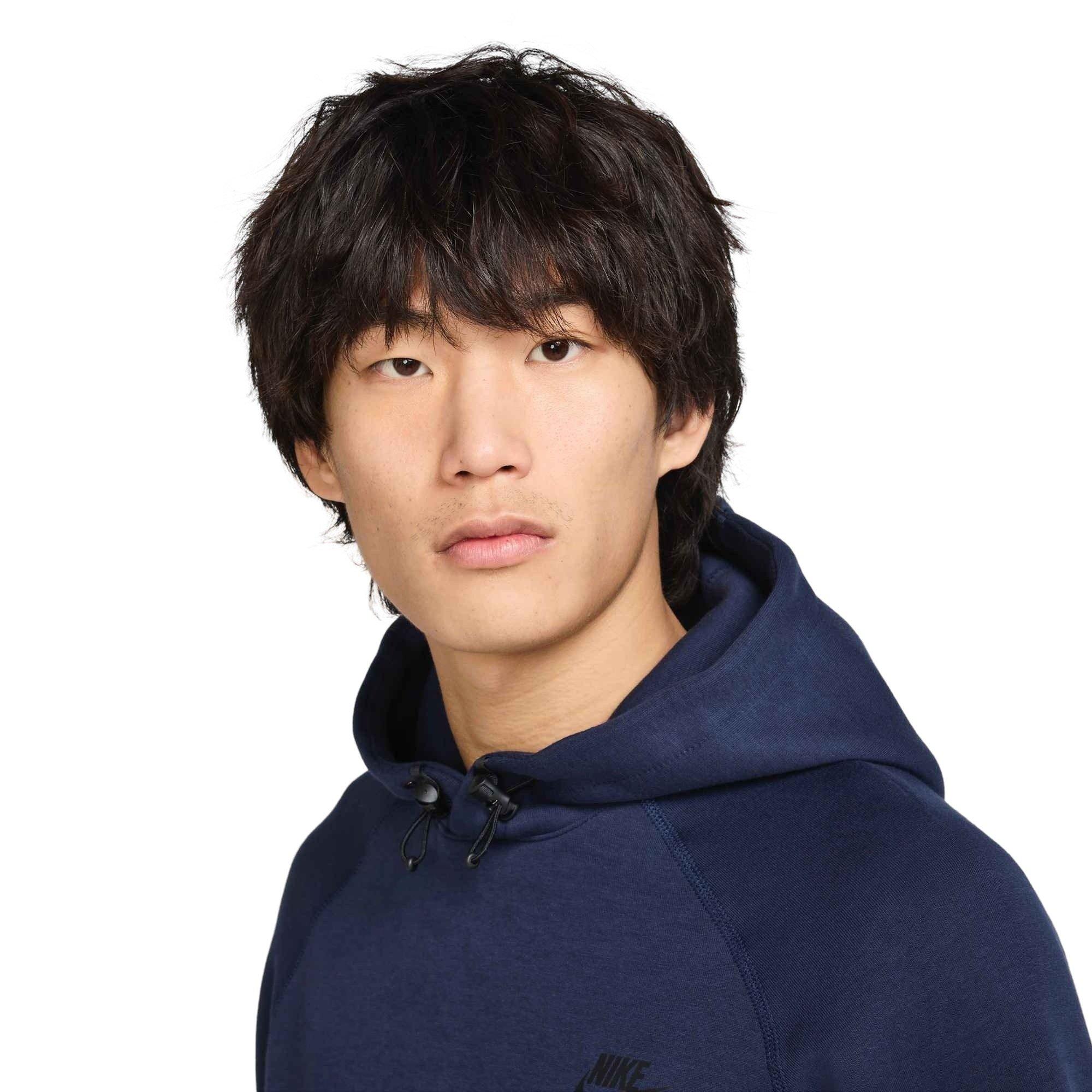 Nike​ Men's Sportswear Tech Fleece Pullover Hoodie - BLUE Thumbnail View 3