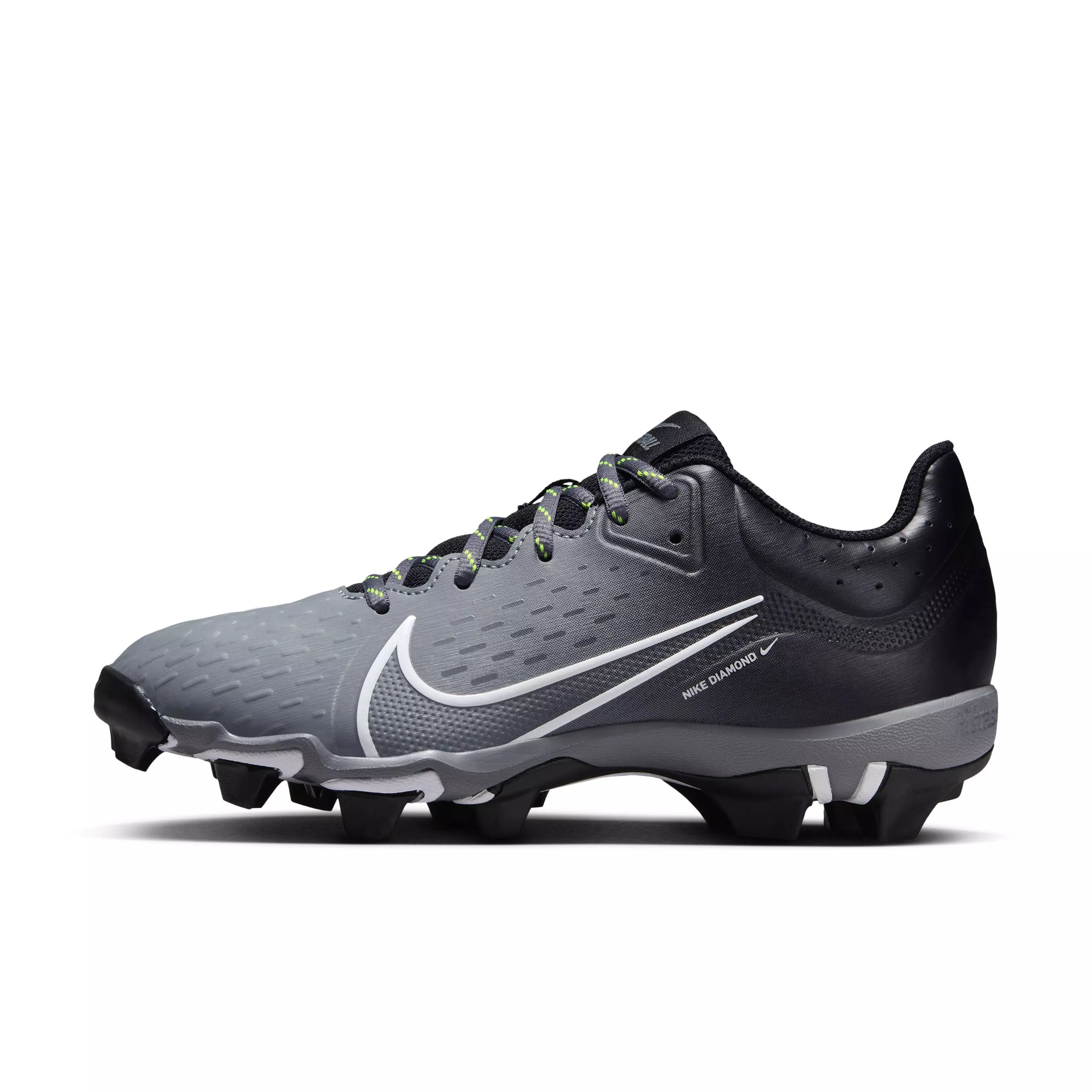 Nike Hyperdiamond 4 Keystone "Black/White/Cool Grey/Volt" Women's Softball Cleat - BLACK/WHITE/GREY/VOLT
