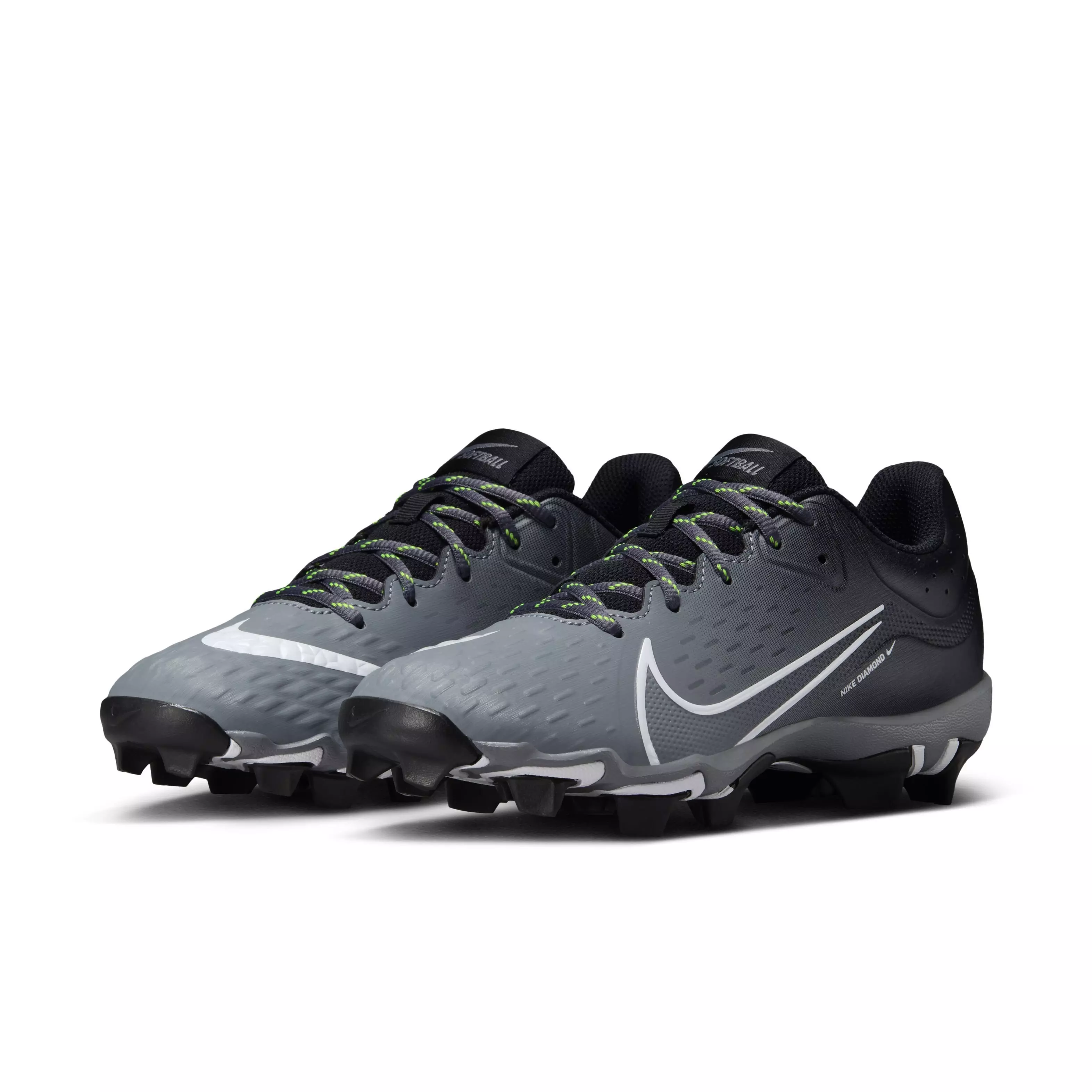 Nike Hyperdiamond 4 Keystone "Black/White/Cool Grey/Volt" Women's Softball Cleat - BLACK/WHITE/GREY/VOLT