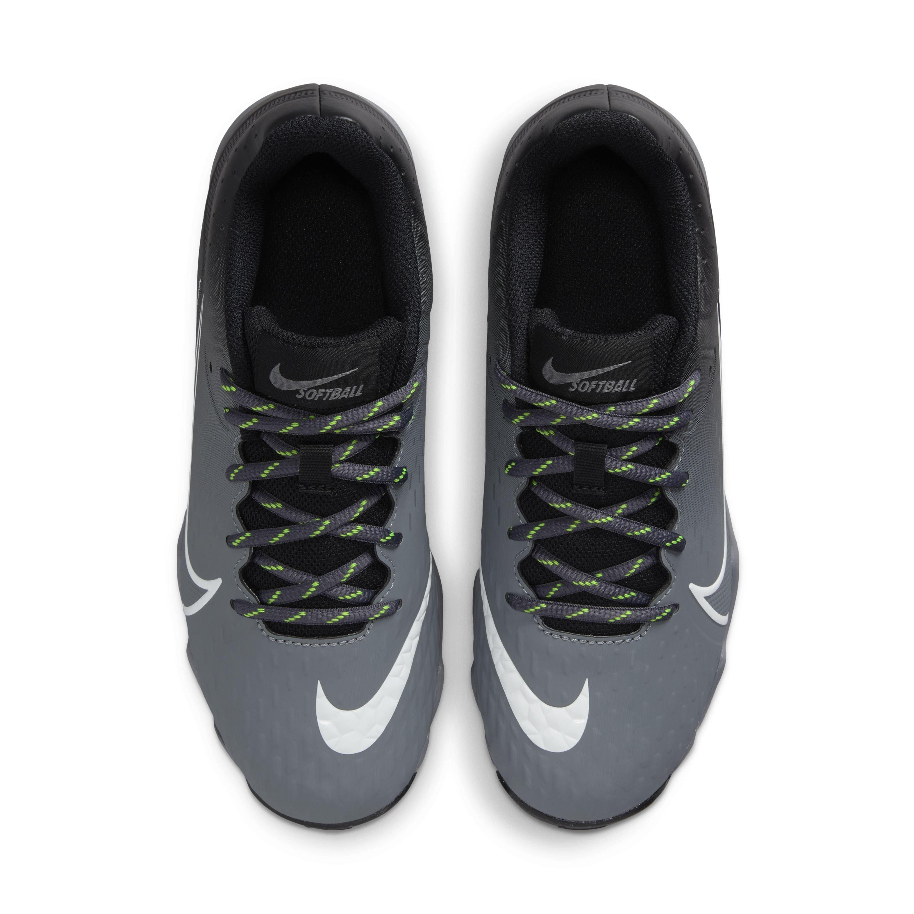 Nike Hyperdiamond 4 Keystone "Black/White/Cool Grey/Volt" Women's Softball Cleat - BLACK/WHITE/GREY/VOLT Thumbnail View 4